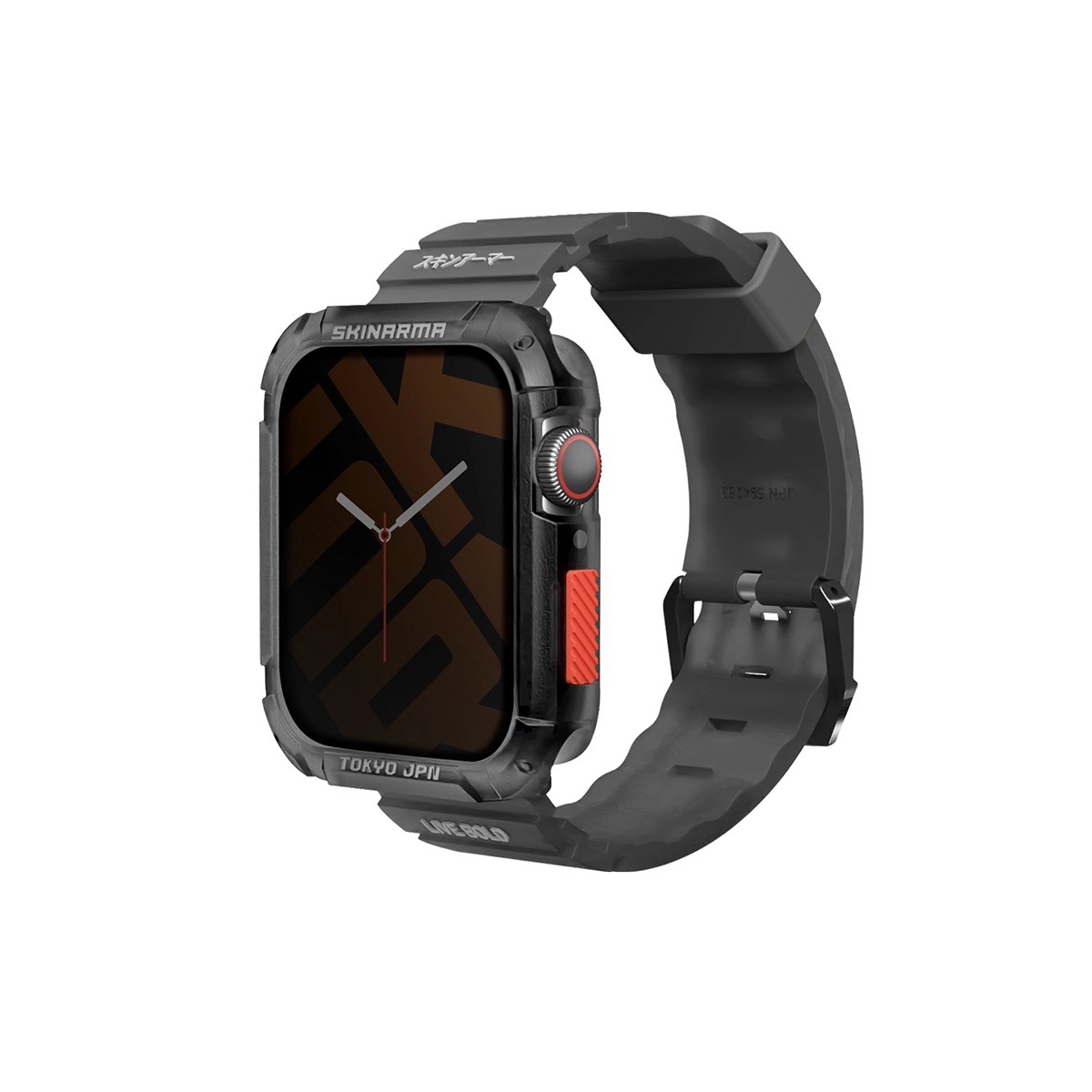 Foto 3 pulgar | Correa y Funda Skinarma para Apple Watch de 45 mm Humo Shokku + Kurono