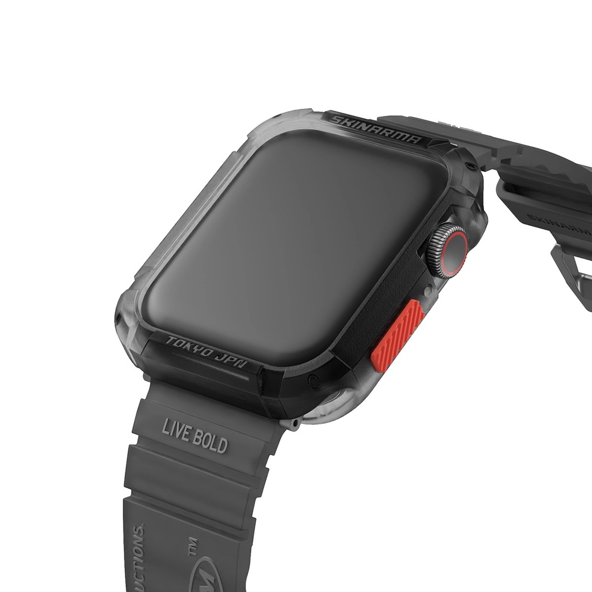 Foto 4 pulgar | Correa y Funda Skinarma para Apple Watch de 45 mm Humo Shokku + Kurono