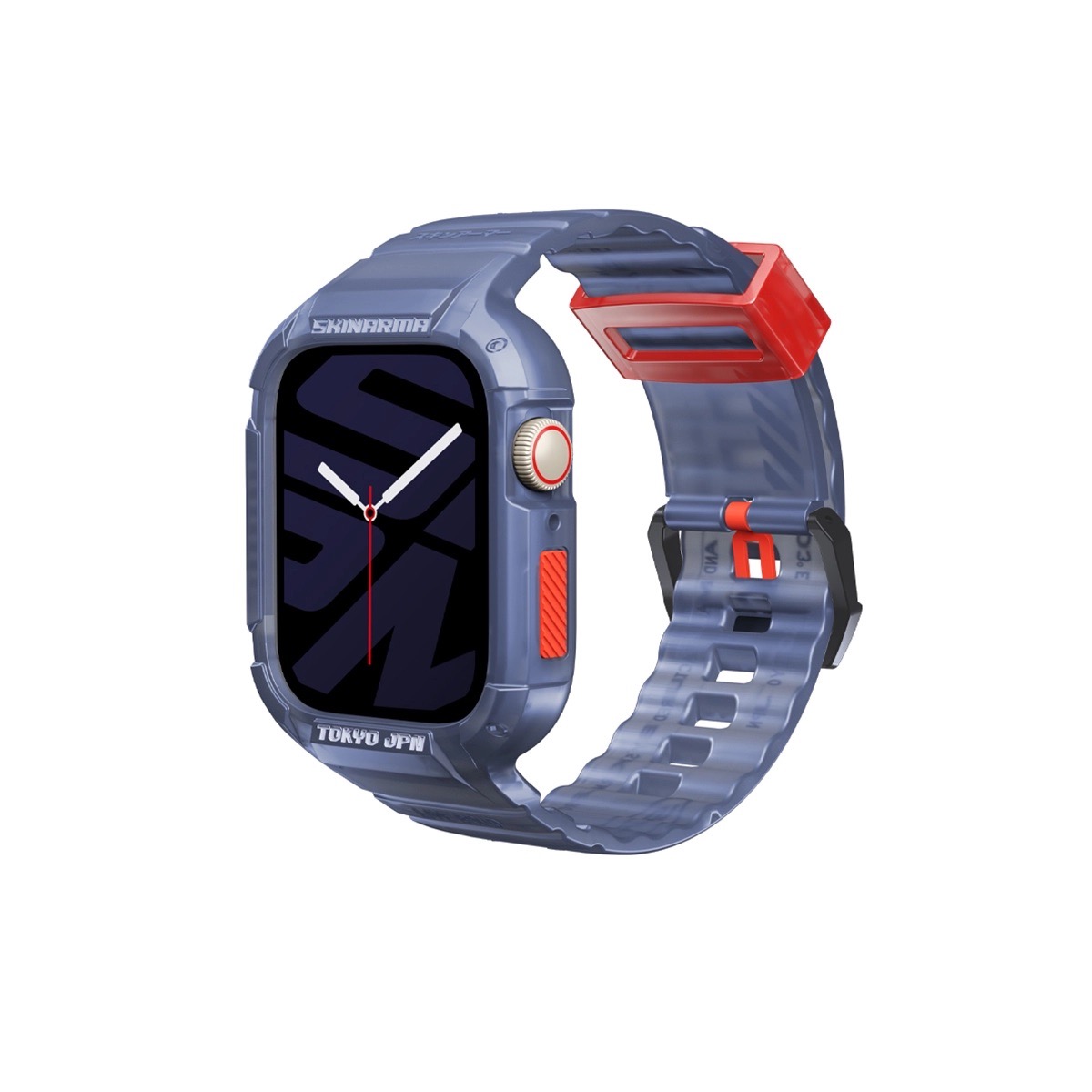 Foto 3 pulgar | Correa con Funda para Apple Watch 45 Mm Azul Oscuro Saido de Skinarma
