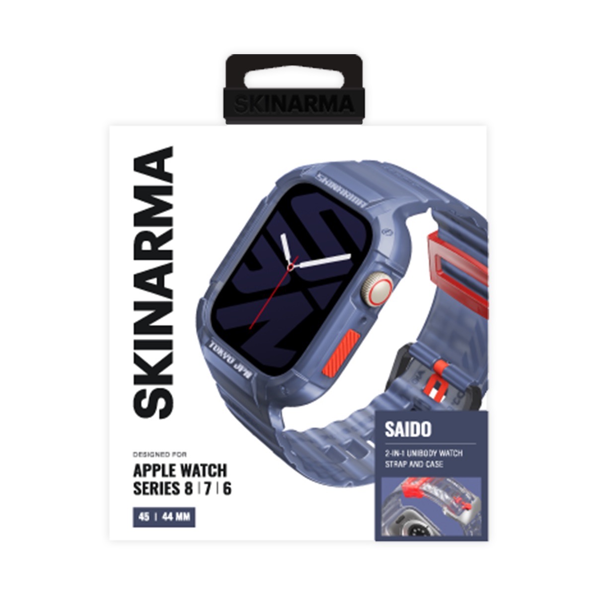 Foto 7 pulgar | Correa con Funda para Apple Watch 45 Mm Azul Oscuro Saido de Skinarma