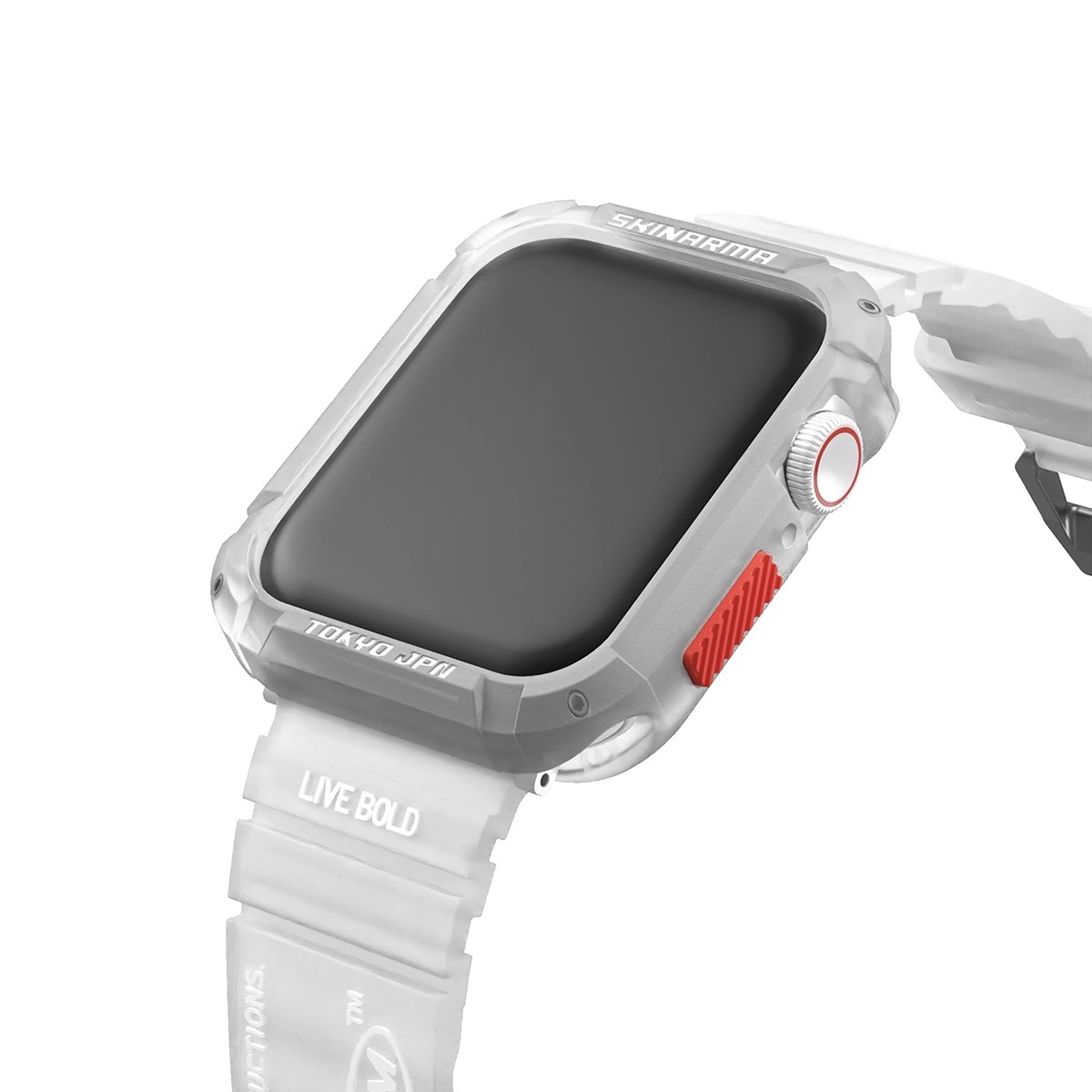 Foto 4 pulgar | Correa Y Funda Para Apple Watch 45 Transparente Matizado Shokku + Kurono De Skinarma