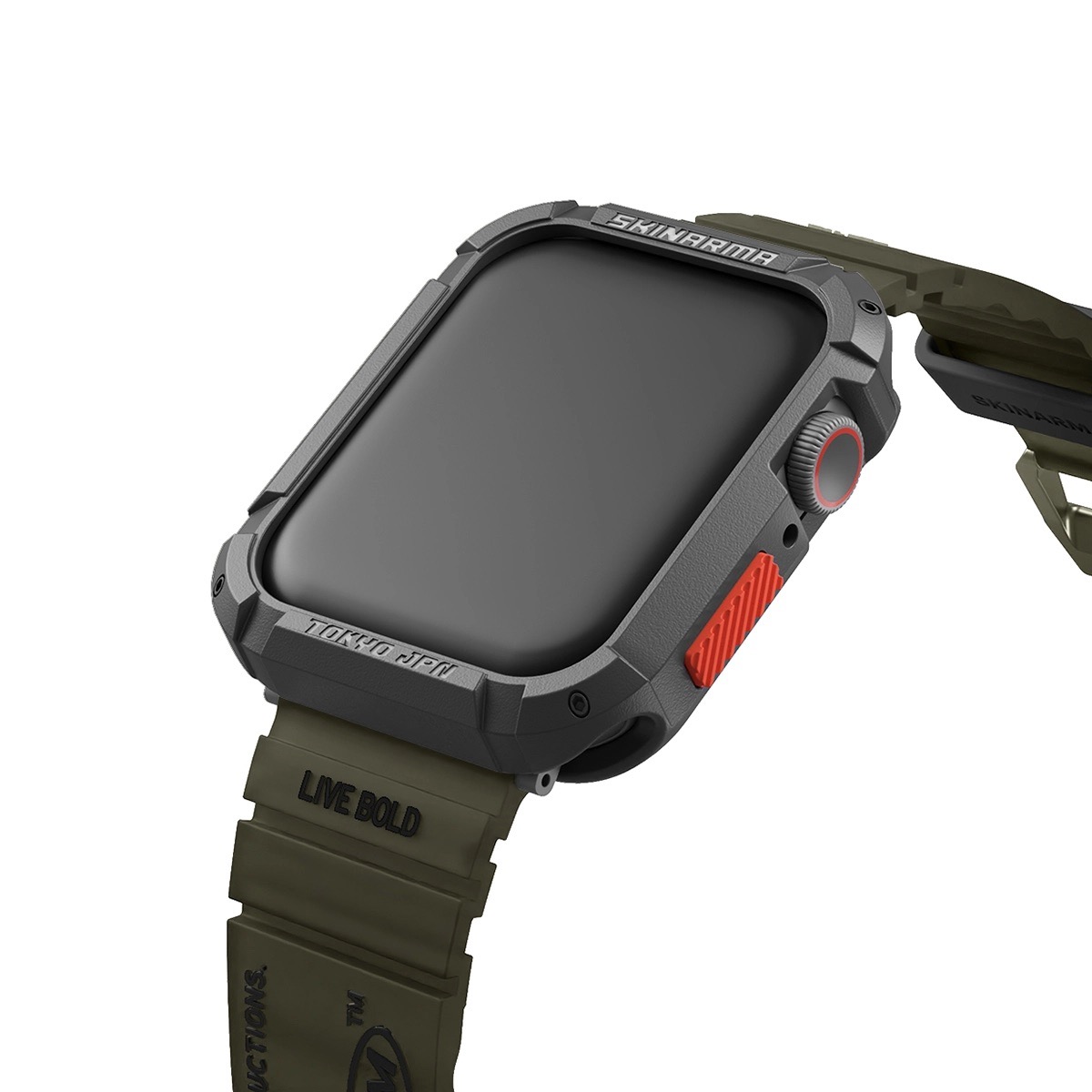 Foto 4 pulgar | Correa Para Apple Watch 46 Mm Verde Olivo Shokku De Skinarma