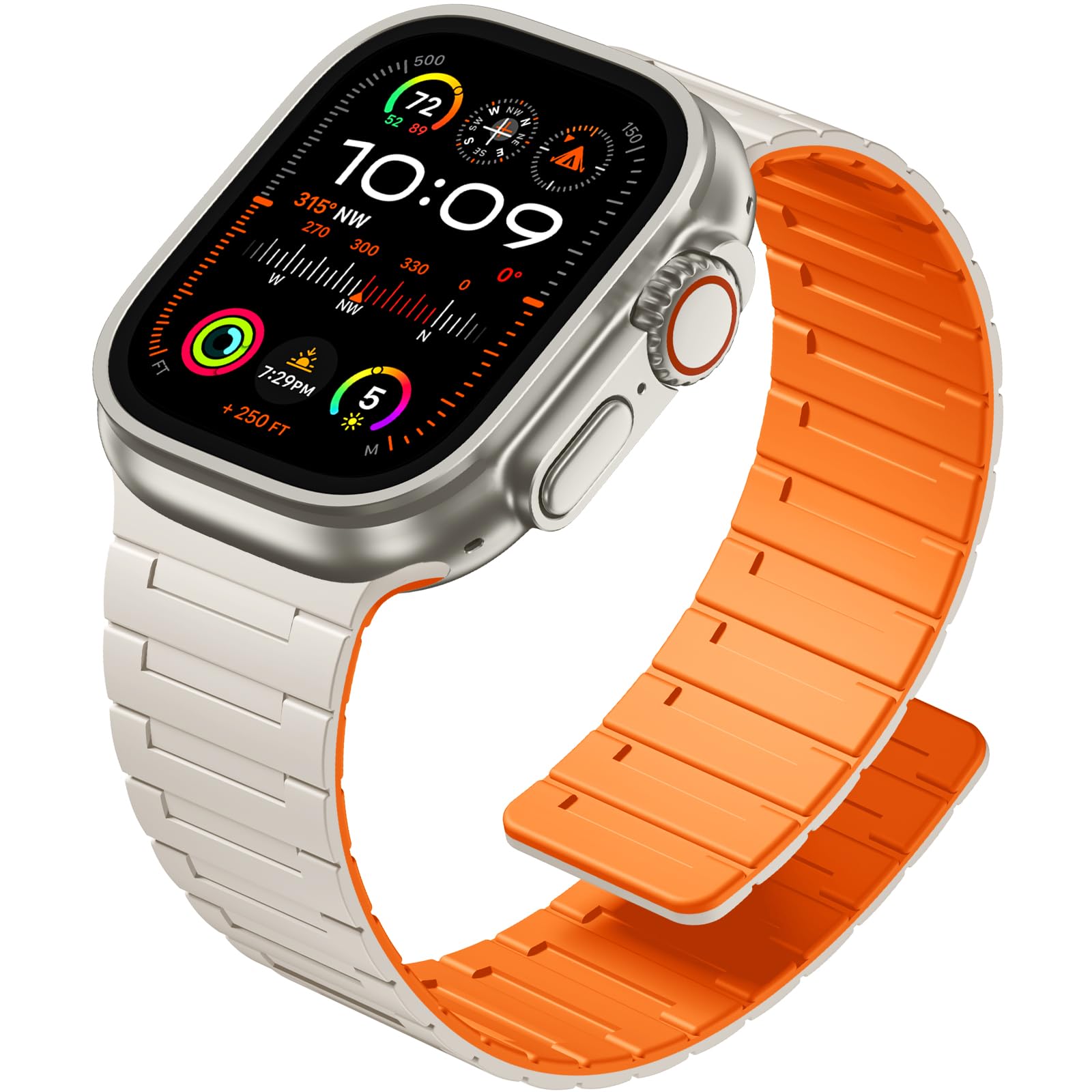 Foto 2 pulgar | Correa De Reloj Magnética Compatible Con Snblk Iwatch Ultra 2 49 Mm/44 Mm - Venta Internacional.