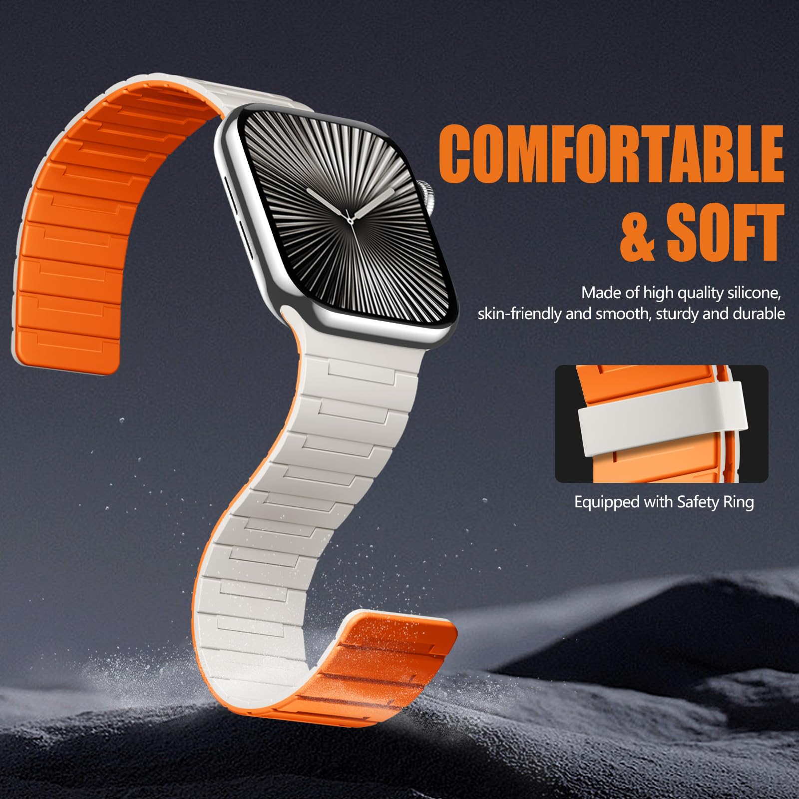 Foto 4 pulgar | Correa De Reloj Magnética Compatible Con Snblk Iwatch Ultra 2 49 Mm/44 Mm - Venta Internacional.