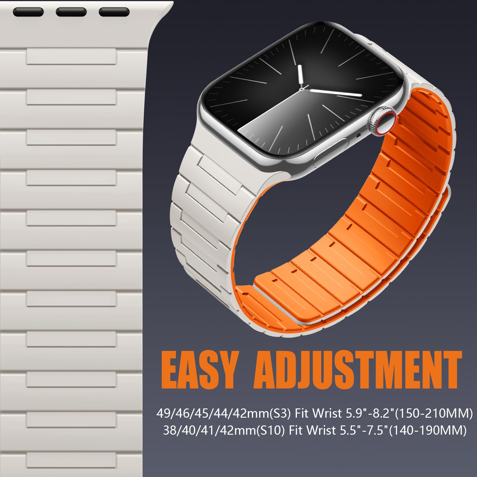 Foto 4 | Correa De Reloj Magnética Compatible Con Snblk Iwatch Ultra 2 49 Mm/44 Mm - Venta Internacional.