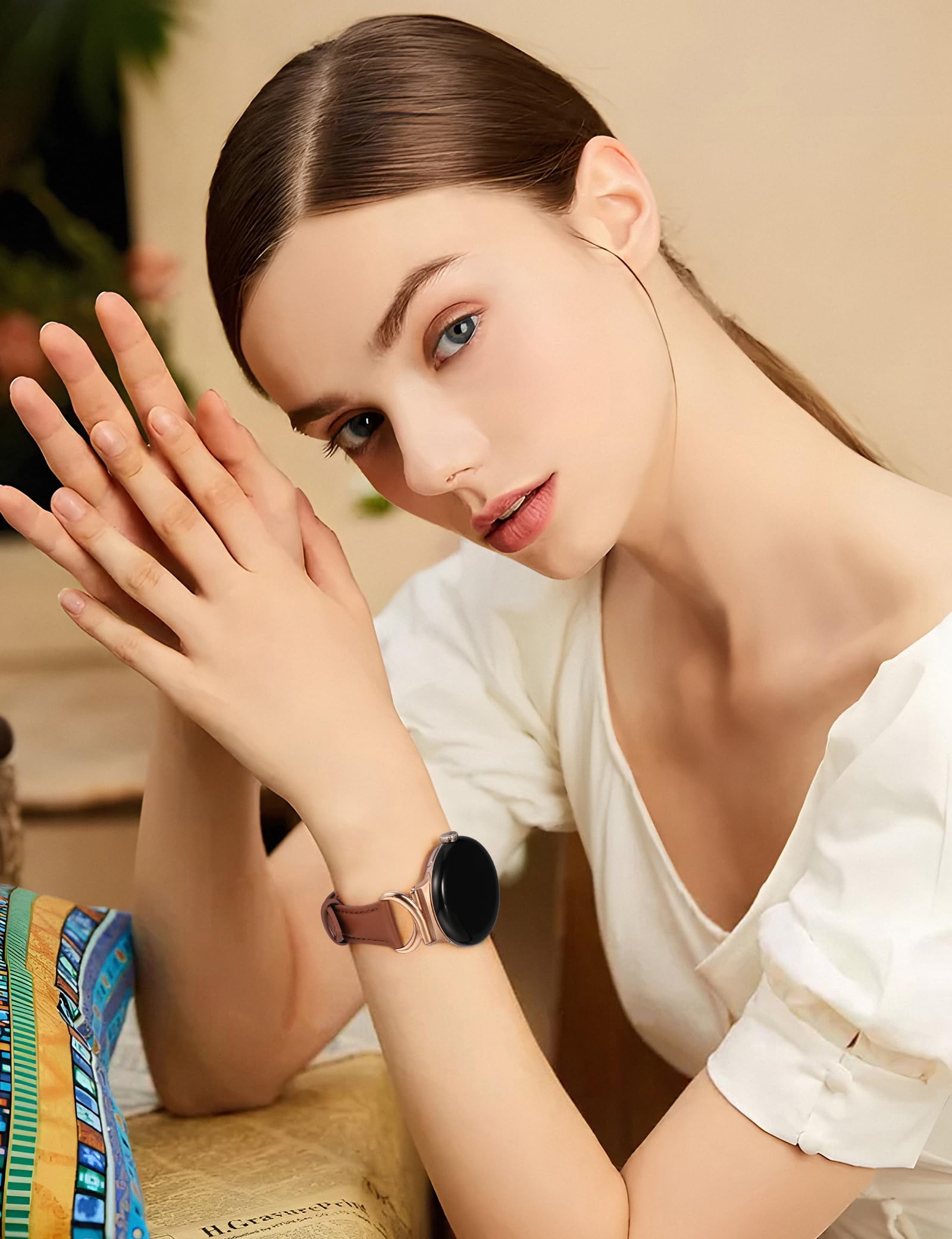 Foto 6 | Correa De Reloj Minyee Leather Compatible Con Google Pixel 3 De 41 Mm - Venta Internacional.
