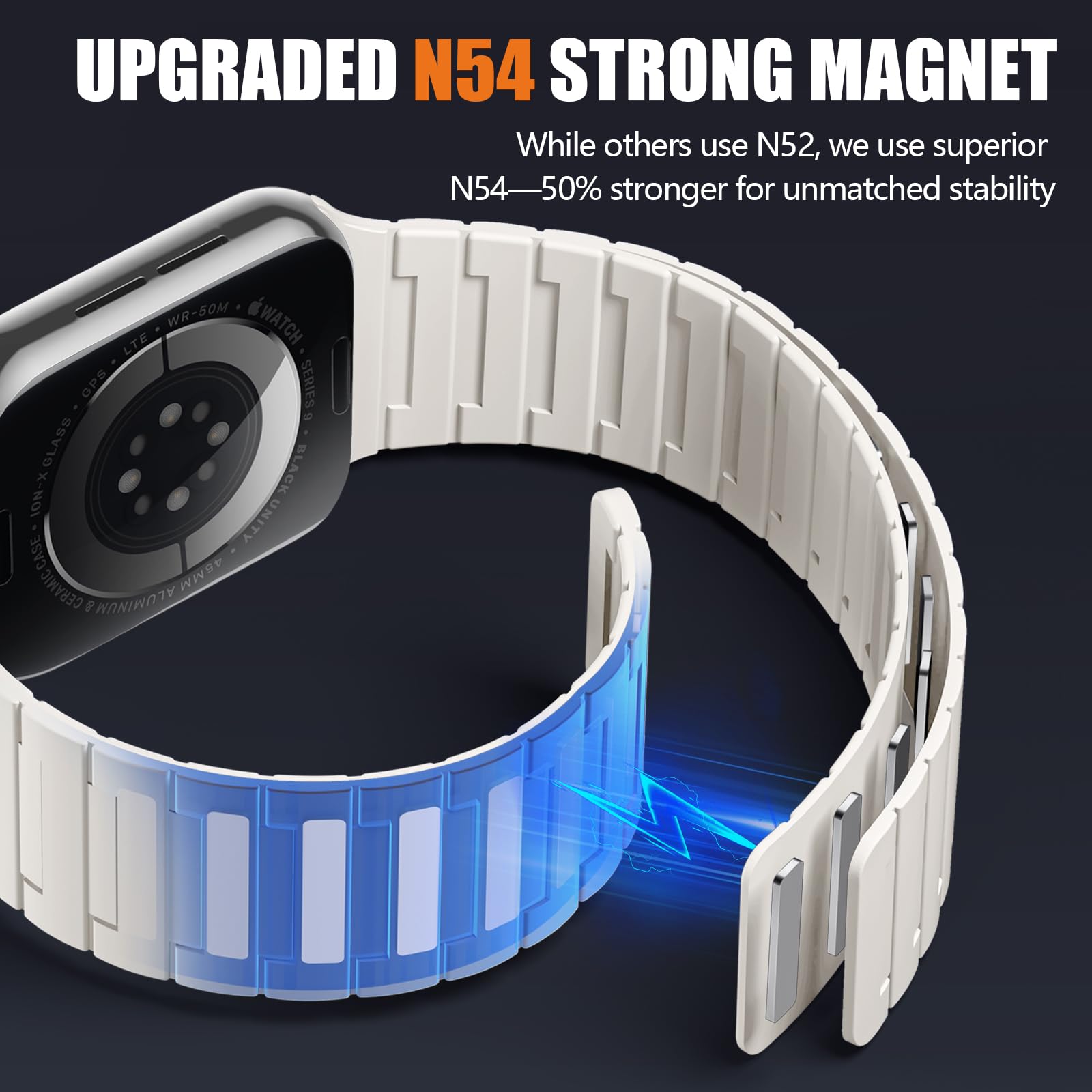 Foto 3 pulgar | Correa De Reloj Snblk Magnética Compatible Con Apple Watch Series 9 42/41/40/38 Mm - Venta Internacional.
