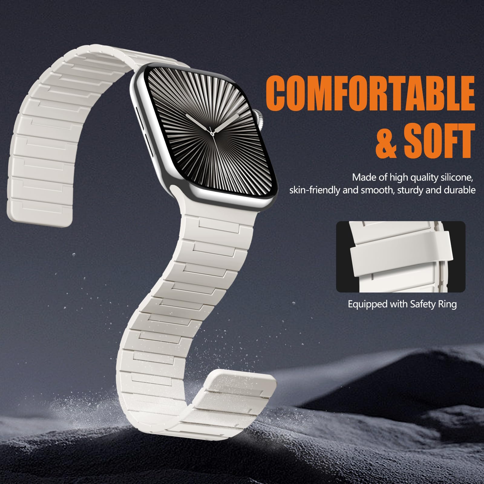 Foto 4 pulgar | Correa De Reloj Snblk Magnética Compatible Con Apple Watch Series 9 42/41/40/38 Mm - Venta Internacional.