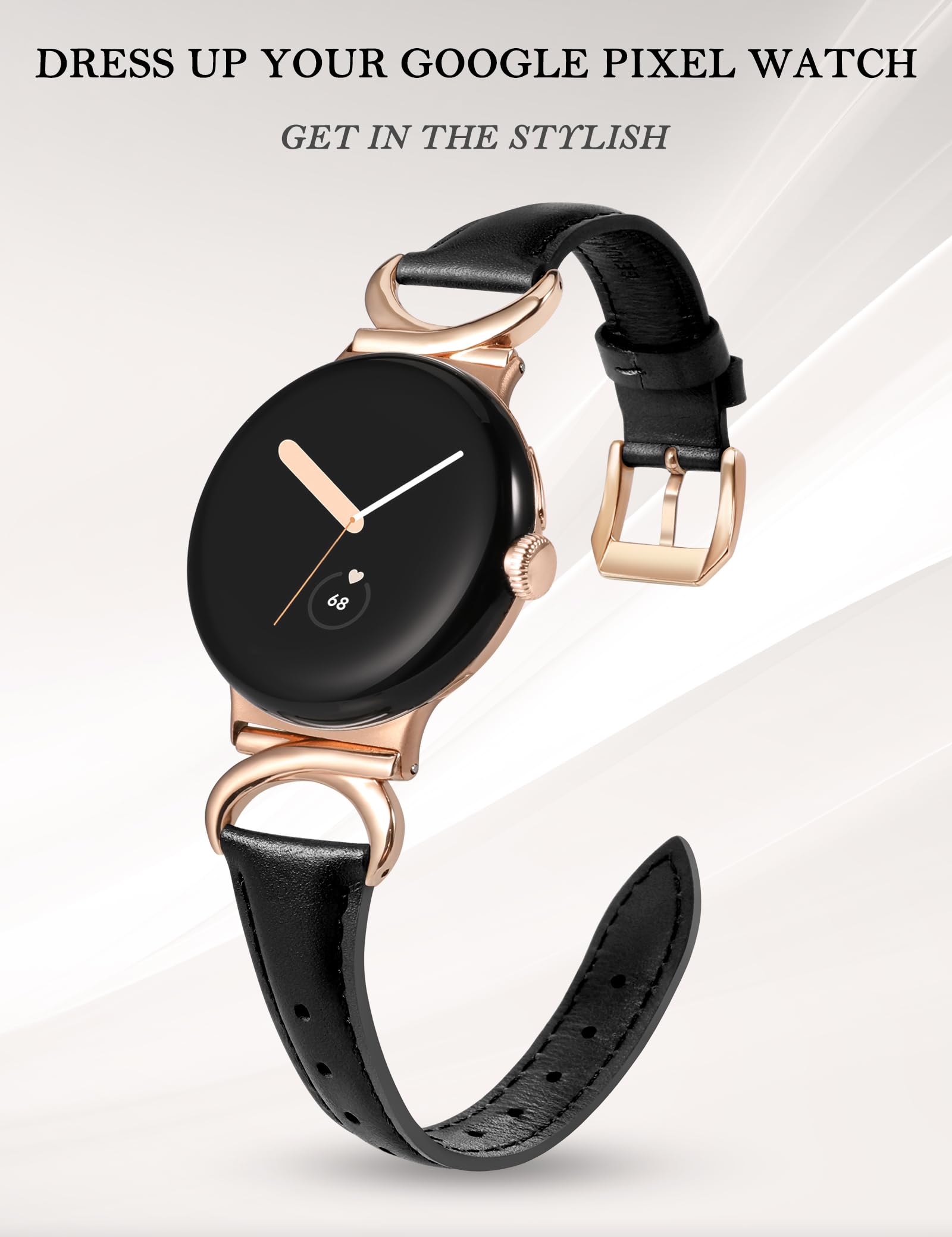 Foto 3 pulgar | Correa De Reloj Minyee Leather Compatible Con Google Pixel 3 De 41 Mm - Venta Internacional.