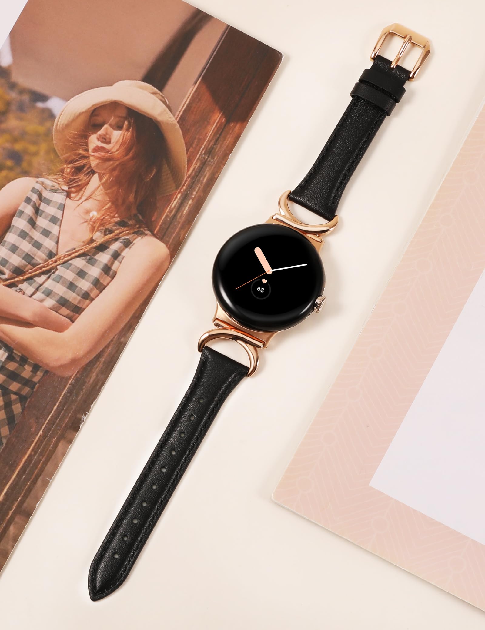Foto 5 pulgar | Correa De Reloj Minyee Leather Compatible Con Google Pixel 3 De 41 Mm - Venta Internacional.