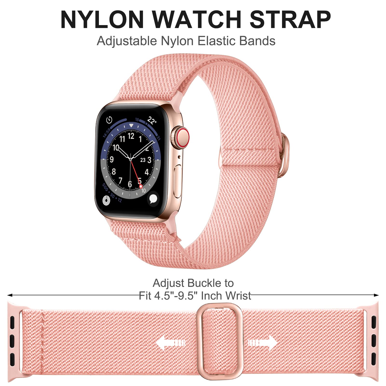 Foto 3 | Correa De Reloj Adorve, Elástica, De Nailon, De Nailon, Para Apple Watch - Venta Internacional.