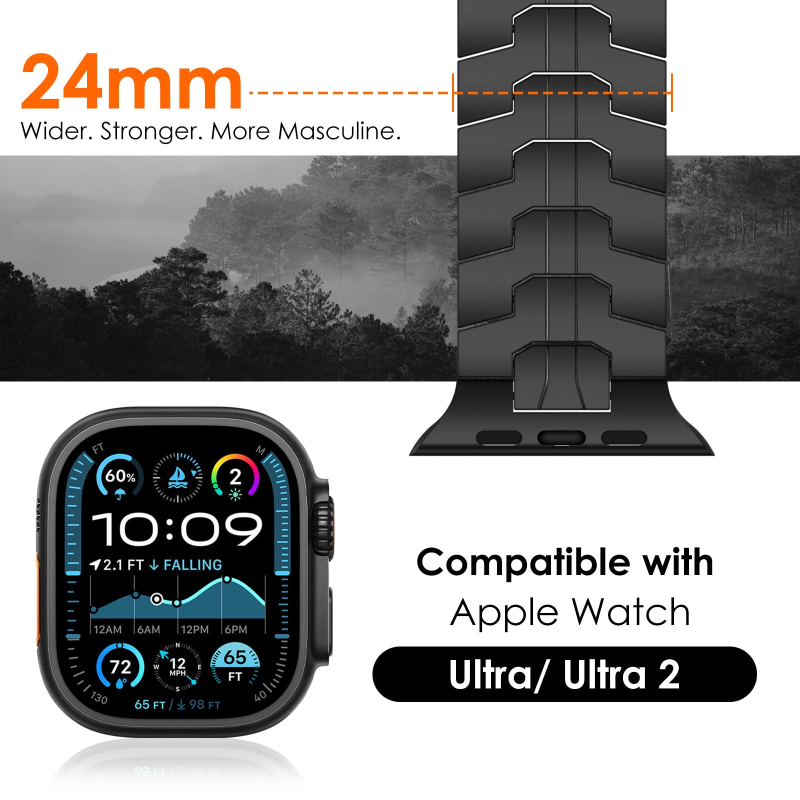 Foto 3 pulgar | Correa De Reloj Newways Ultra 2 De 49 Mm Compatible Con Apple Watch De Titanio - Venta Internacional.