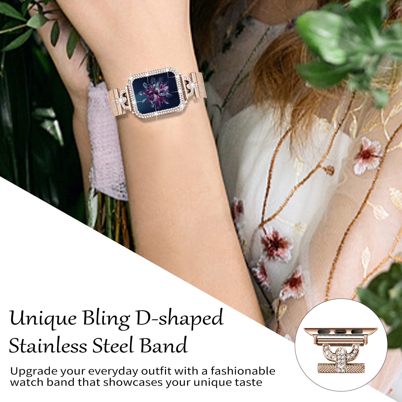 Foto 3 | Pulsera Magnética Milanesa Joyozy Para Apple Watch, Oro Rosa - Venta Internacional.