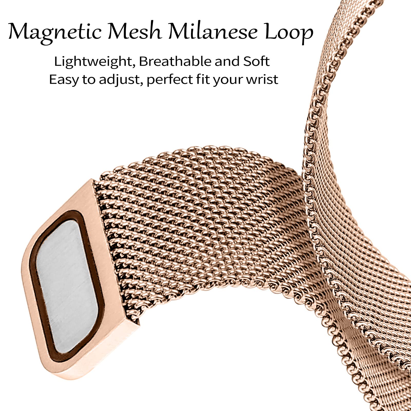 Foto 4 | Pulsera Magnética Milanesa Joyozy Para Apple Watch, Oro Rosa - Venta Internacional.