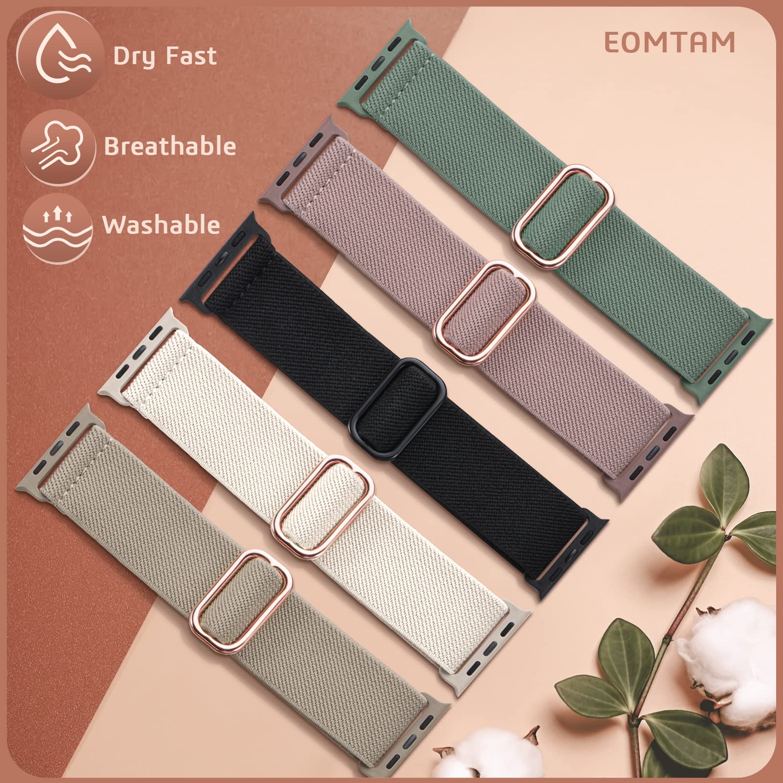 Foto 2 | Correa De Reloj Eomtam, Elástica, Solo Loop, Compatible Con Apple 40-49 Mm - Venta Internacional.