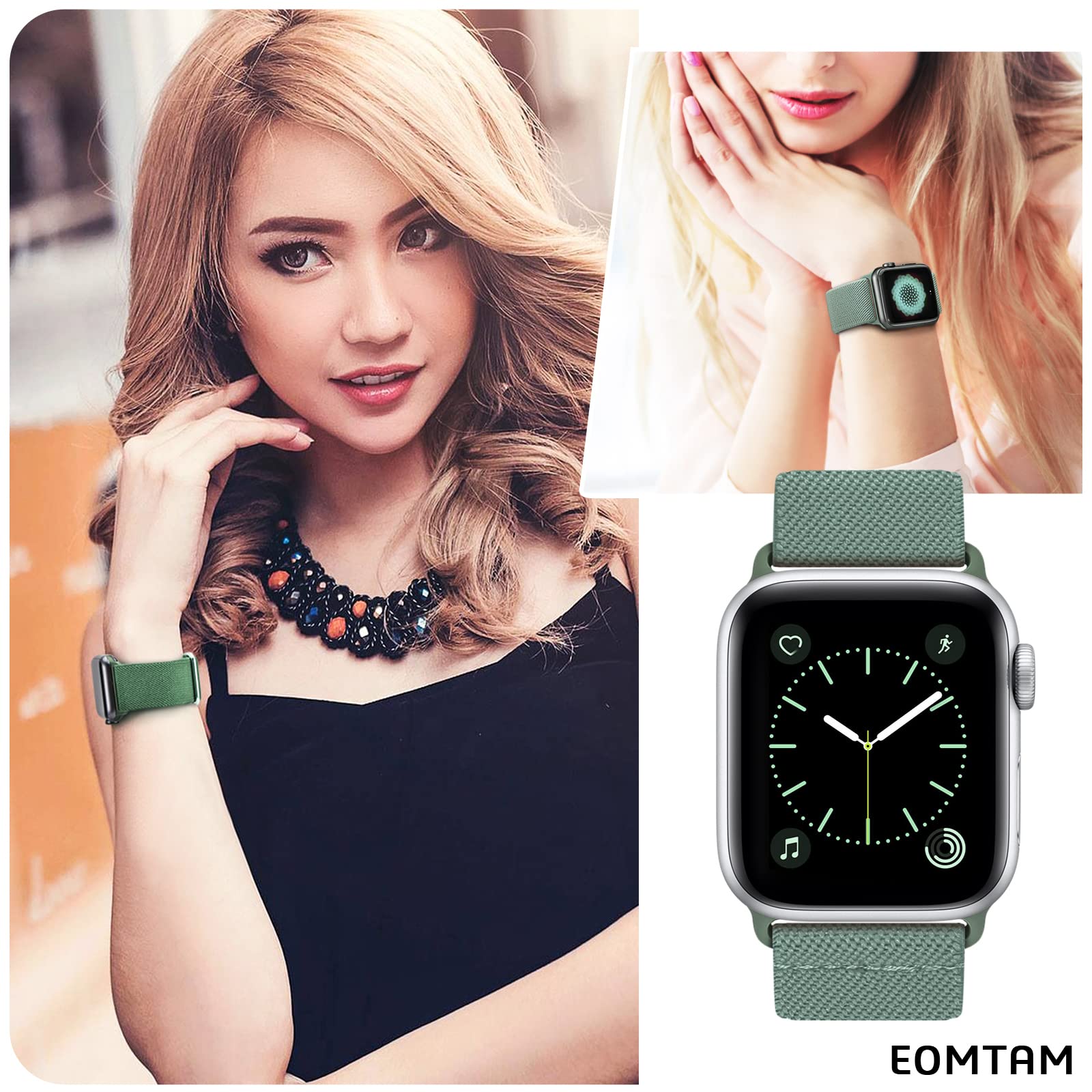 Foto 7 pulgar | Correa De Reloj Eomtam, Elástica, Solo Loop, Compatible Con Apple 40-49 Mm - Venta Internacional.