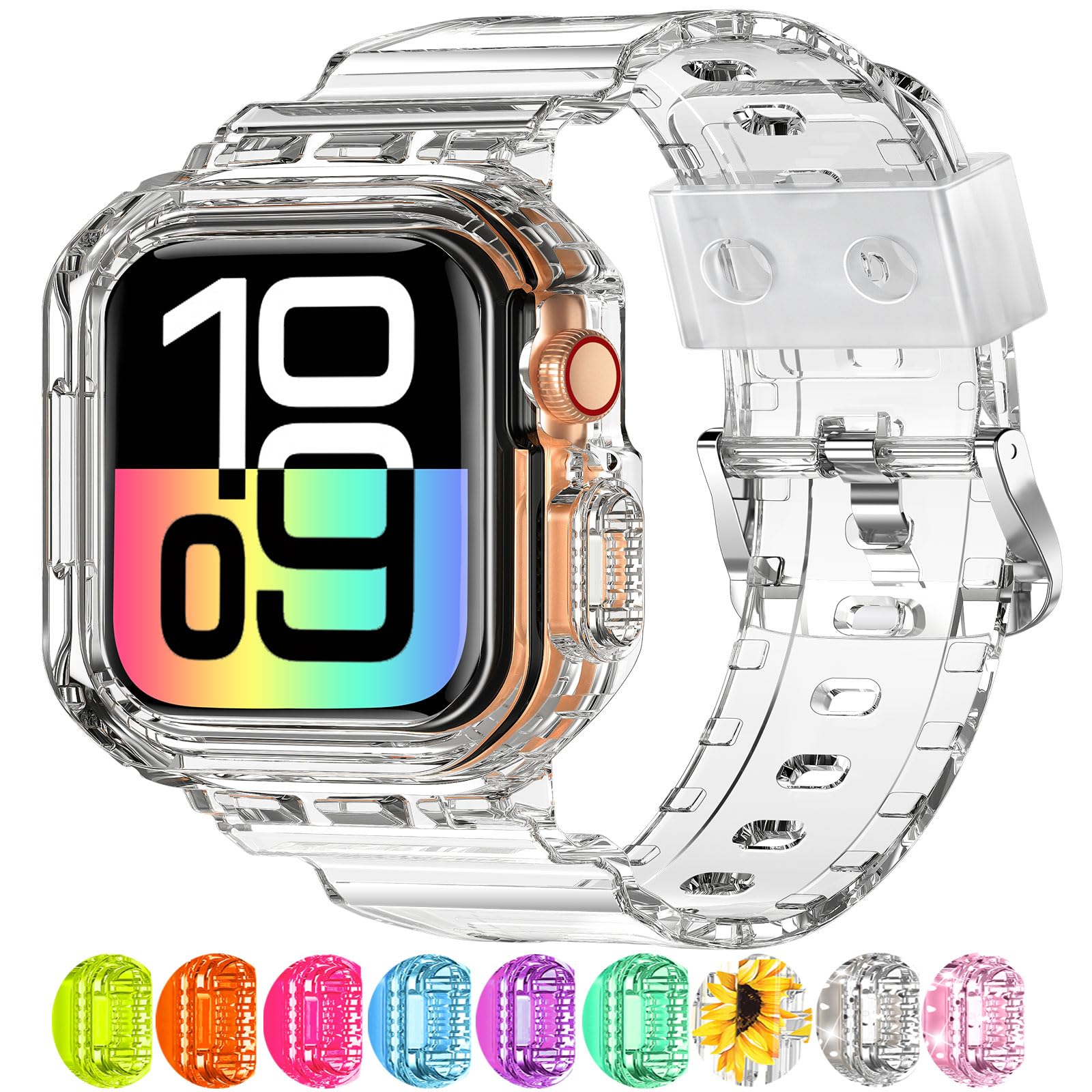 Foto 2 pulgar | Correa para Apple Watch XYF Transparente de 46 mm con Funda Protectora - Venta Internacional