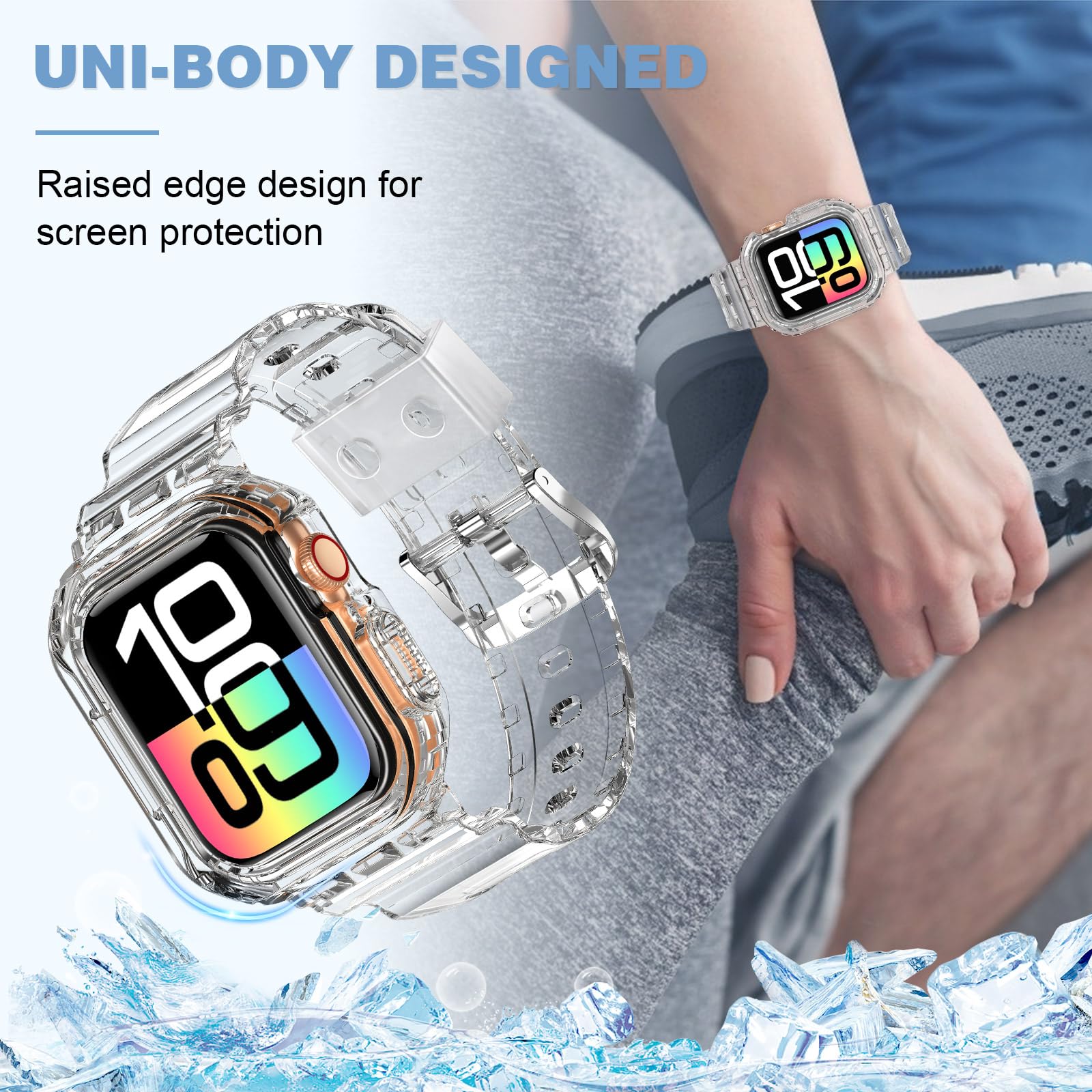Foto 6 pulgar | Correa para Apple Watch XYF Transparente de 46 mm con Funda Protectora - Venta Internacional