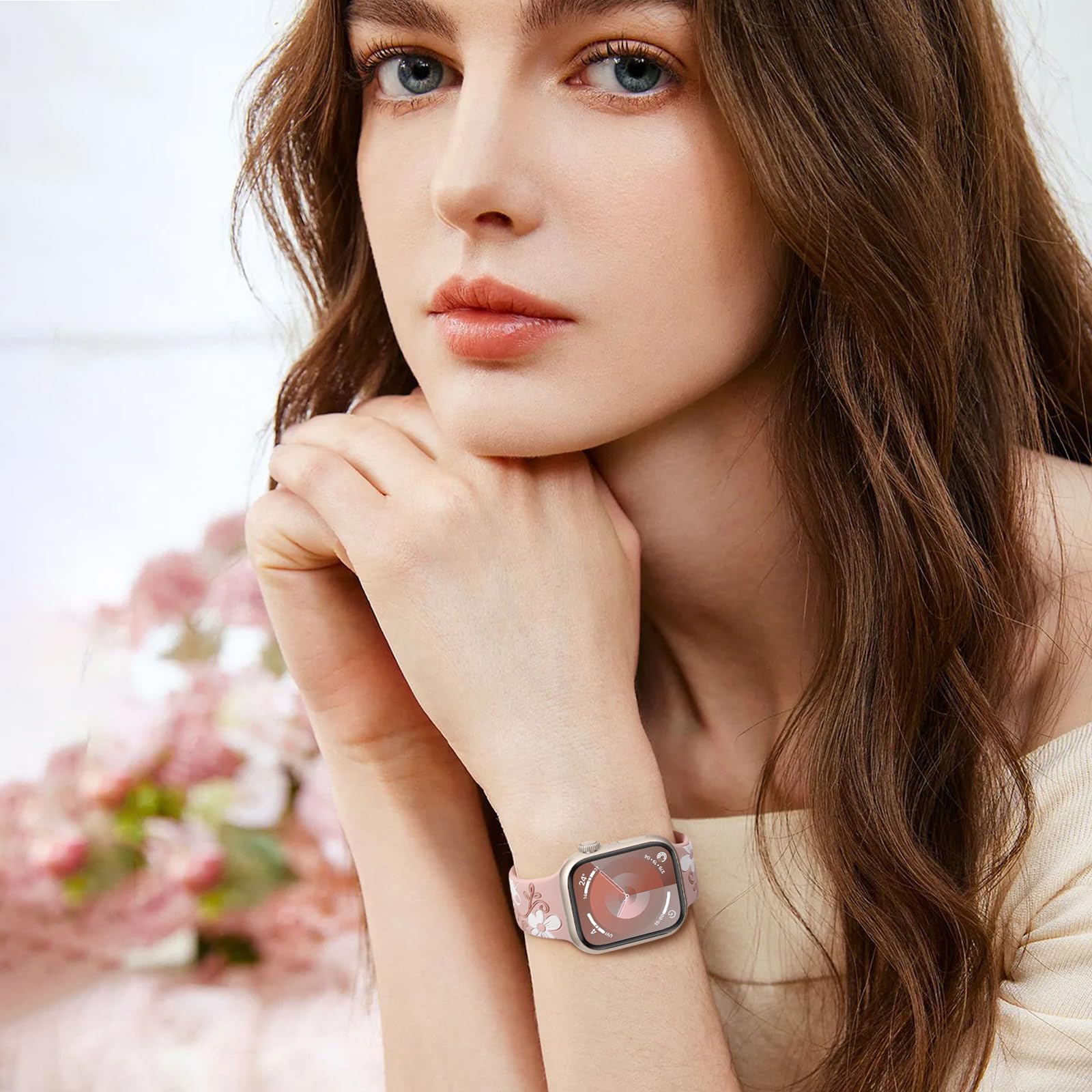 Foto 6 pulgar | Correa de Reloj Witzon Floral Silicone para Apple Watch de 40 mm a 49 mm - Venta Internacional