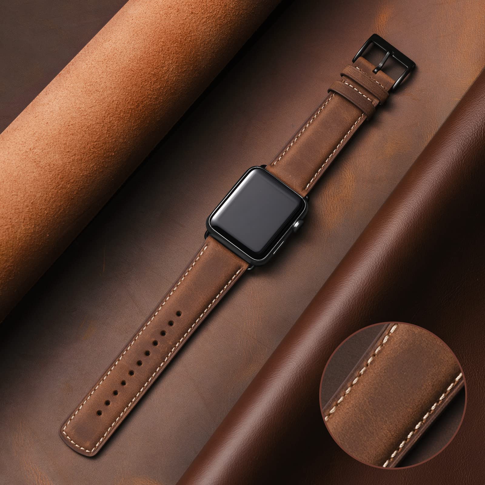 Foto 3 pulgar | Correa de Reloj Sunfwr de Piel 42 para Apple - Venta Internacional