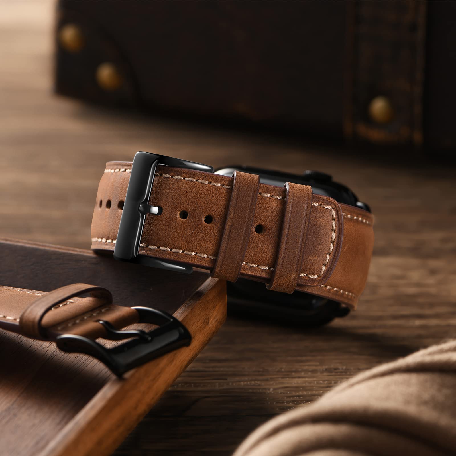 Foto 4 pulgar | Correa de Reloj Sunfwr de Piel 42 para Apple - Venta Internacional