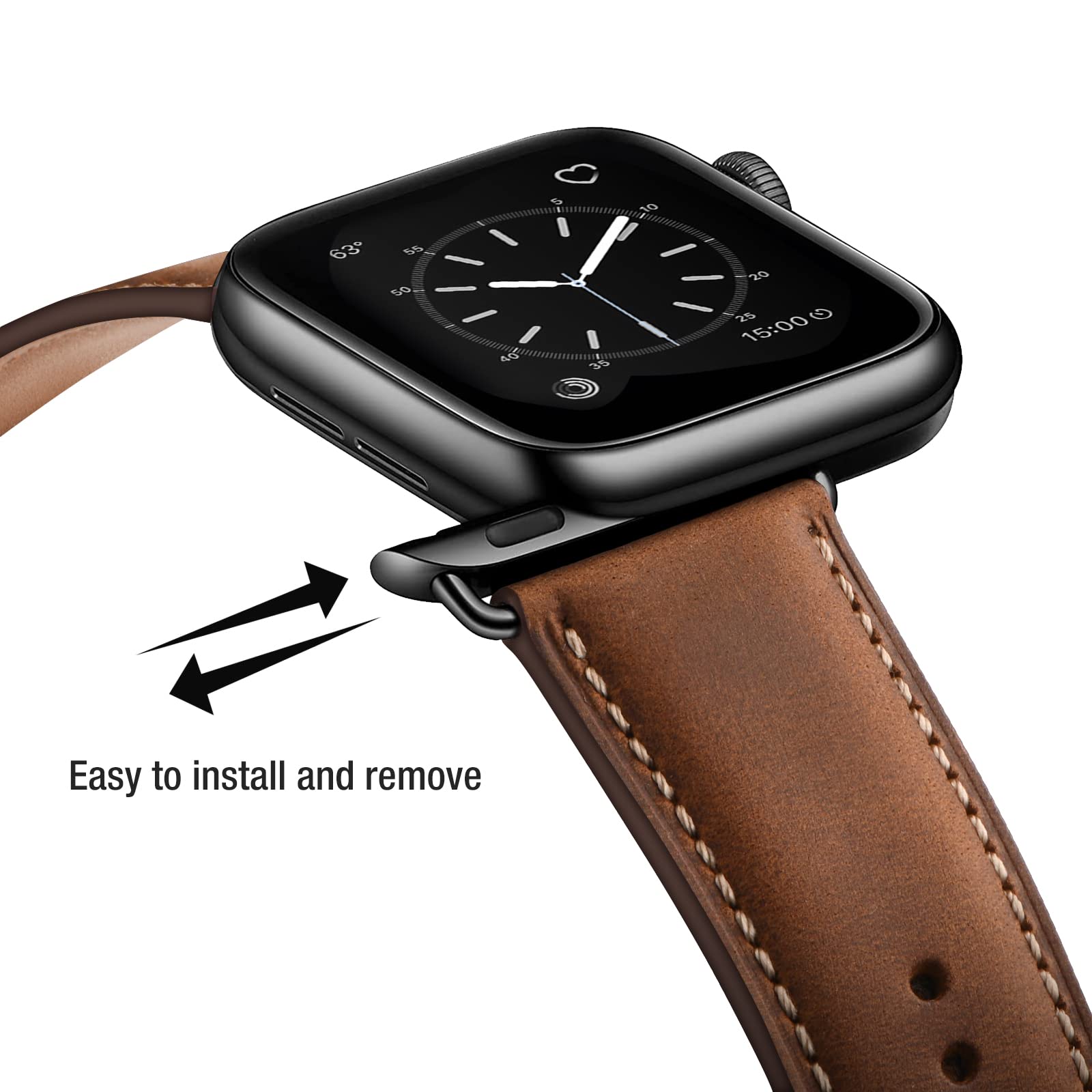 Foto 5 pulgar | Correa de Reloj Sunfwr de Piel 42 para Apple - Venta Internacional