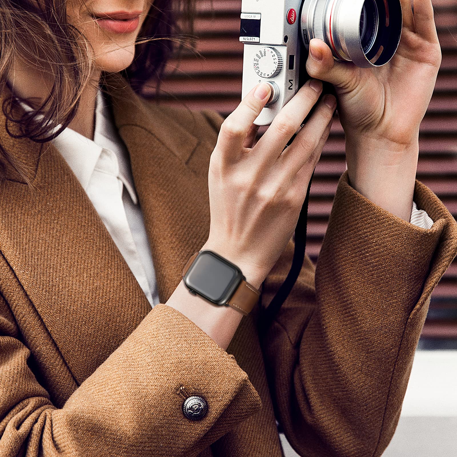Foto 7 | Correa de Reloj Sunfwr de Piel 42 para Apple - Venta Internacional