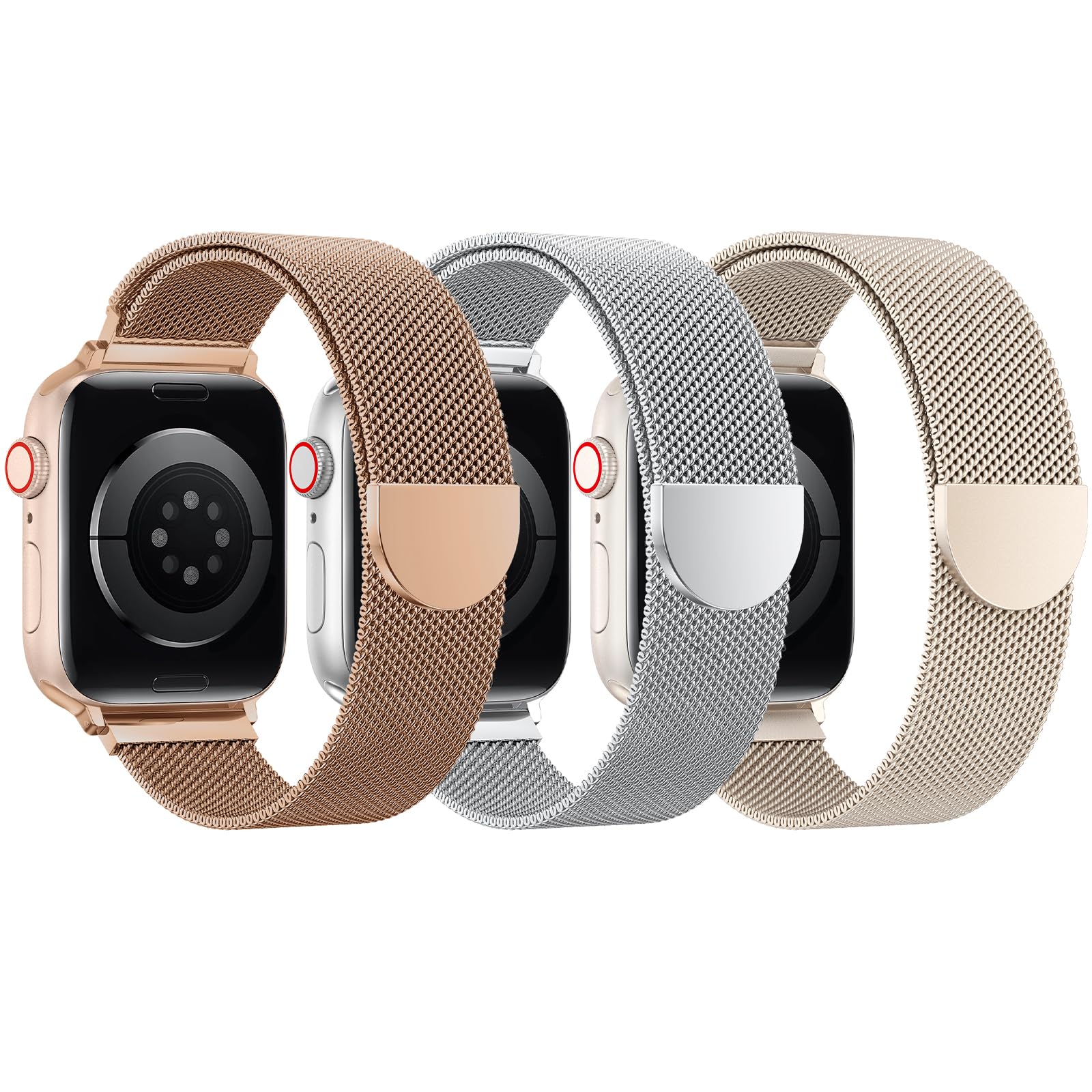 Foto 1 | Correa para Apple Watch Band Belongme Mesh Loop Acero Inoxidable 3 Piezas - Venta Internacional
