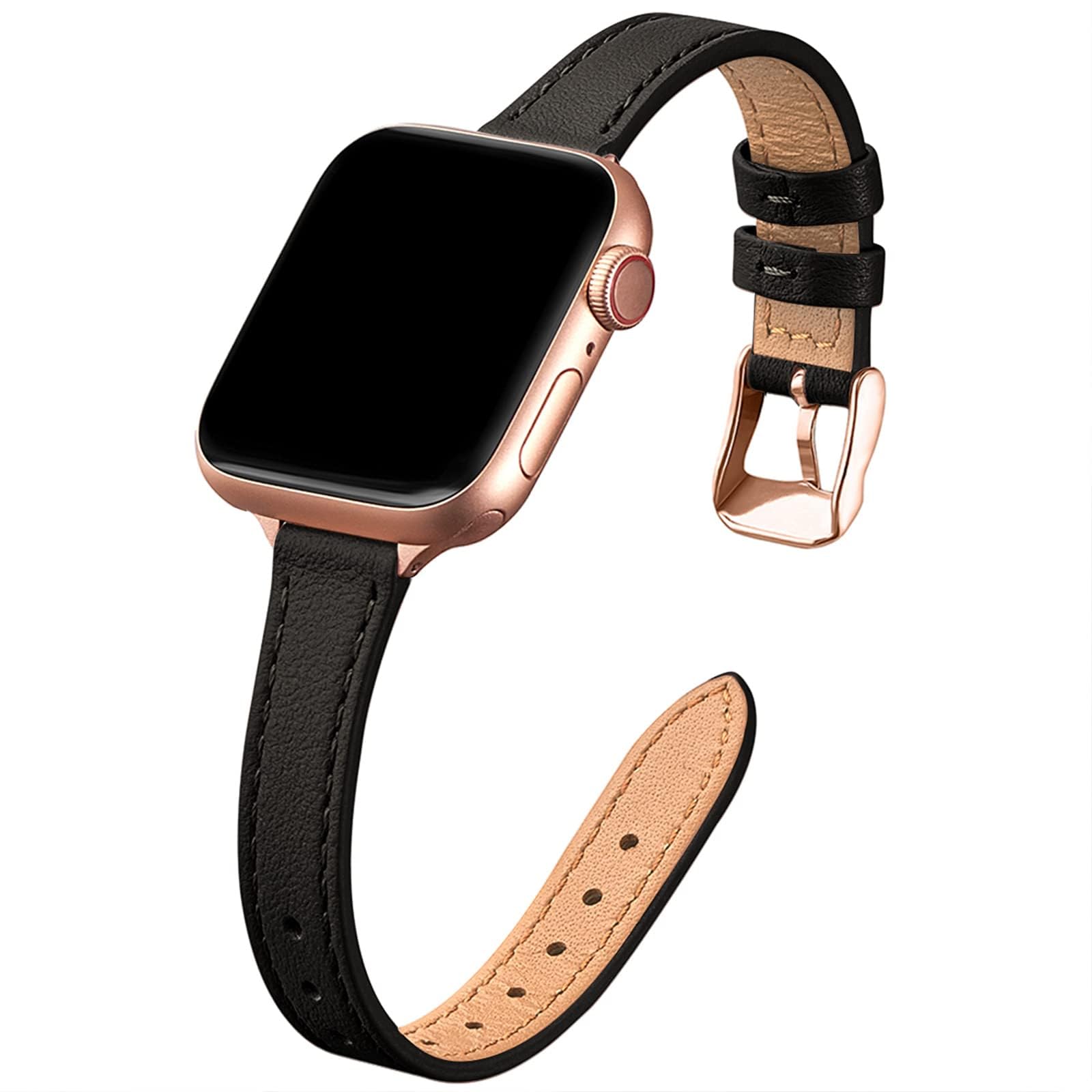 Foto 2 pulgar | Correa De Reloj Stiroll Slim Leather Para Apple Watch 38-49 Mm - Venta Internacional.