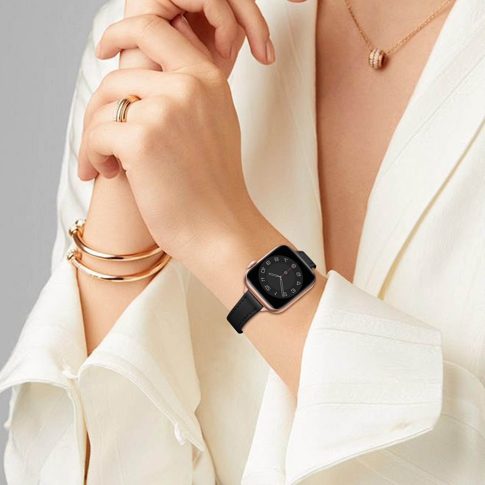 Foto 5 | Correa De Reloj Stiroll Slim Leather Para Apple Watch 38-49 Mm - Venta Internacional.