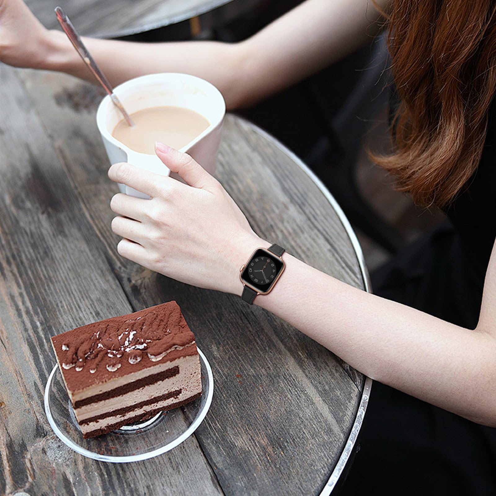 Foto 7 pulgar | Correa De Reloj Stiroll Slim Leather Para Apple Watch 38-49 Mm - Venta Internacional.