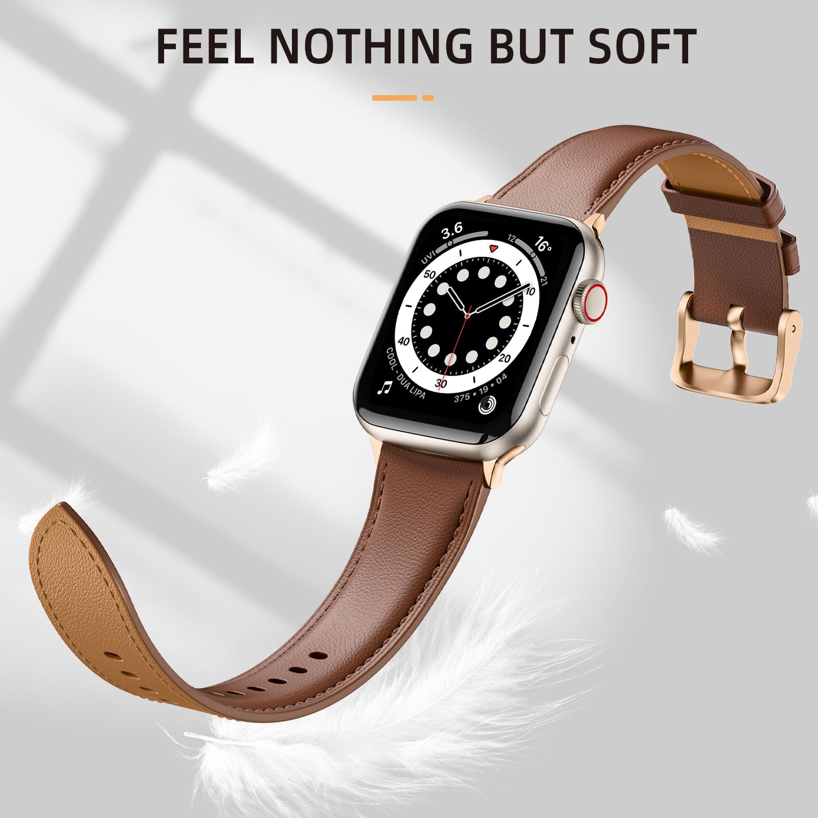 Foto 5 pulgar | Correa De Reloj Geak De Piel Compatible Con Apple, 40 Mm, 41 Mm, 38 Mm, 42 Mm - Venta Internacional.