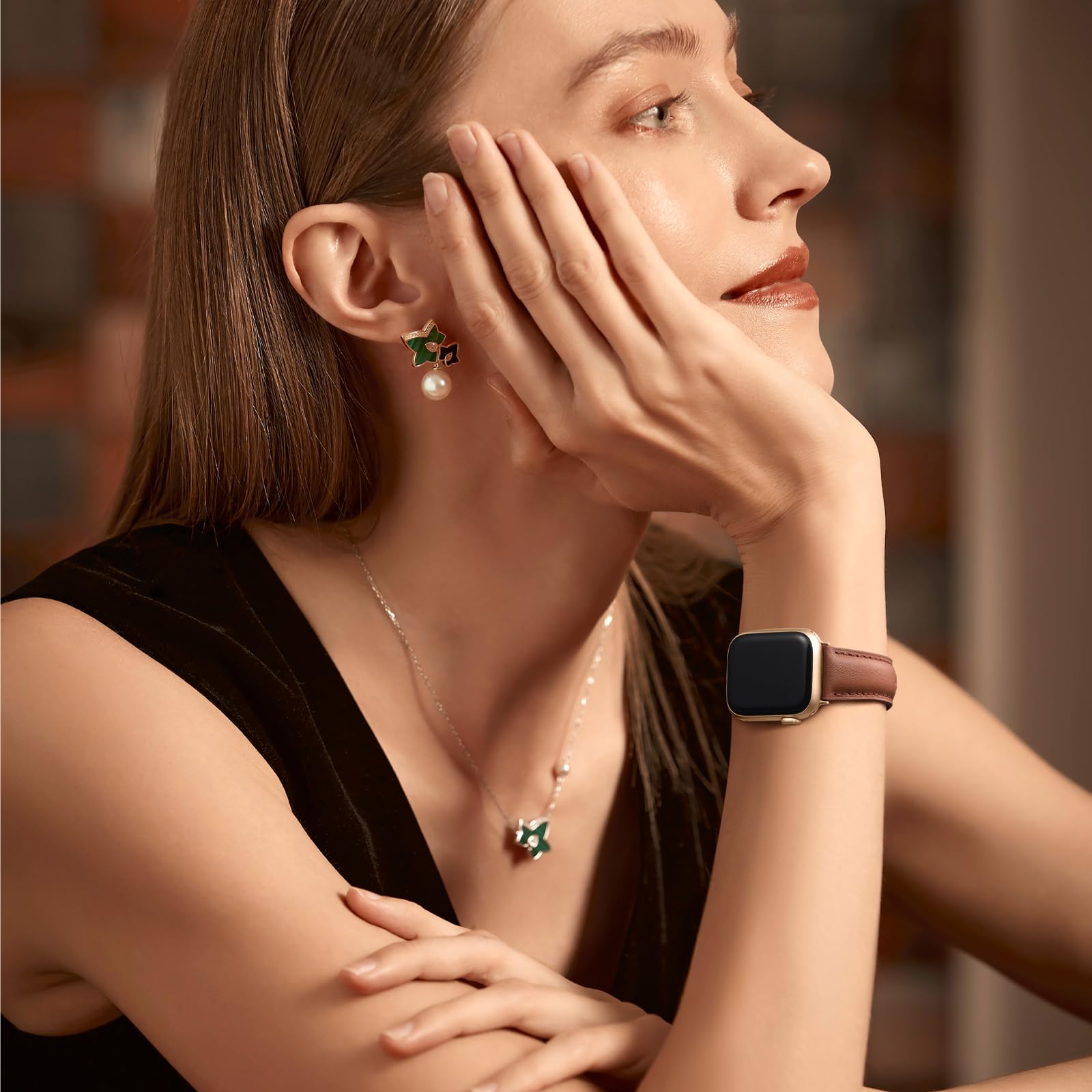 Foto 8 pulgar | Correa De Reloj Geak De Piel Compatible Con Apple, 40 Mm, 41 Mm, 38 Mm, 42 Mm - Venta Internacional.