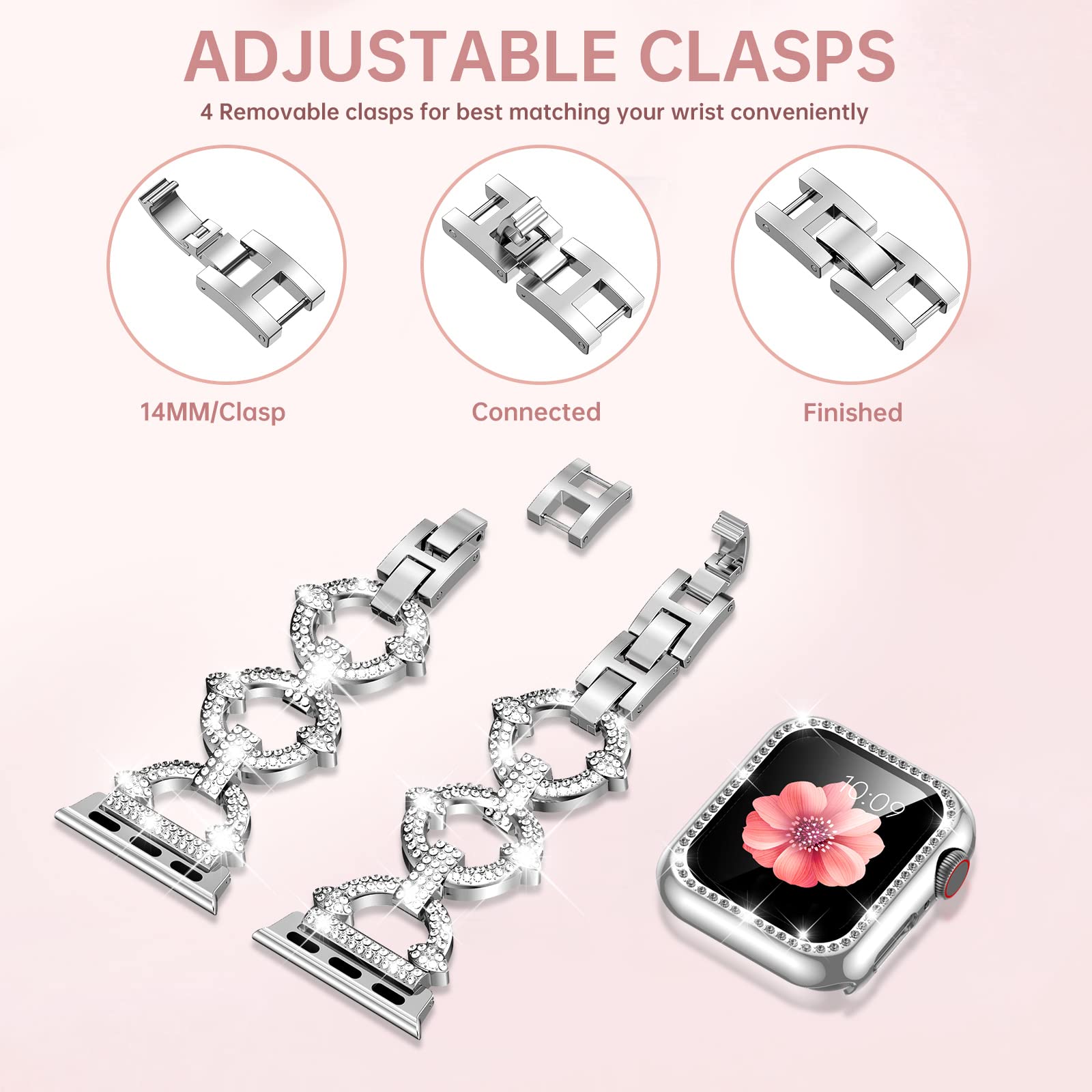 Foto 5 pulgar | Correa Mesime Plateada para Apple de 38 a 45 mm con Funda - Venta Internacional