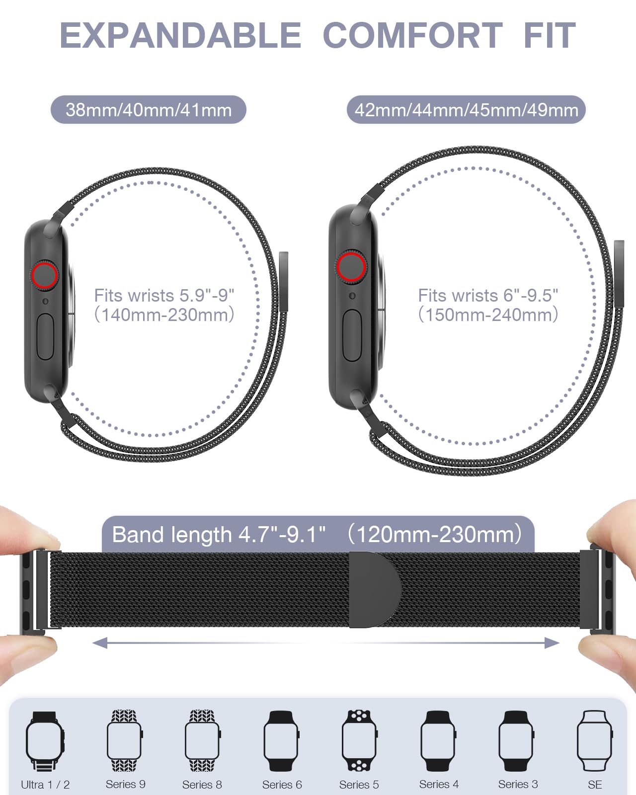 Foto 6 pulgar | Correa De Reloj Brg De Acero Inoxidable Con Asa Para Apple De 38 A 49 Mm - Venta Internacional.