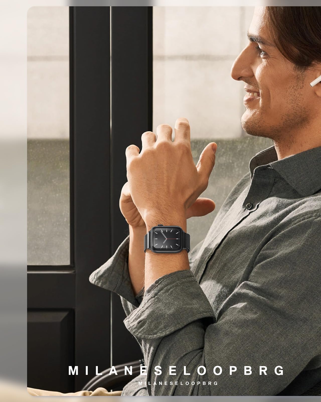 Foto 7 pulgar | Correa De Reloj Brg De Acero Inoxidable Con Asa Para Apple De 38 A 49 Mm - Venta Internacional.