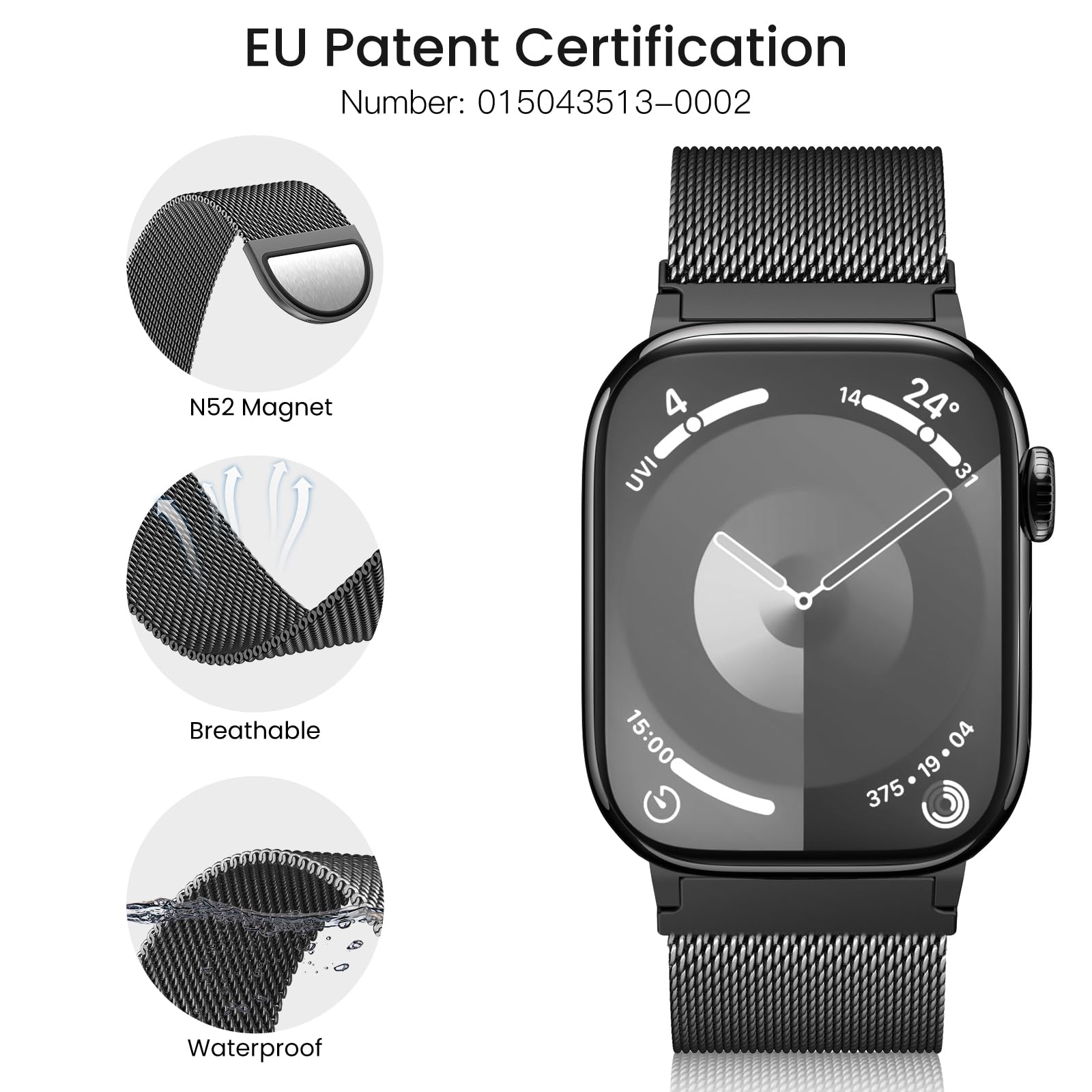Foto 4 pulgar | Correa Wanliss Metal Milanese Loop para Apple Watch - Venta Internacional