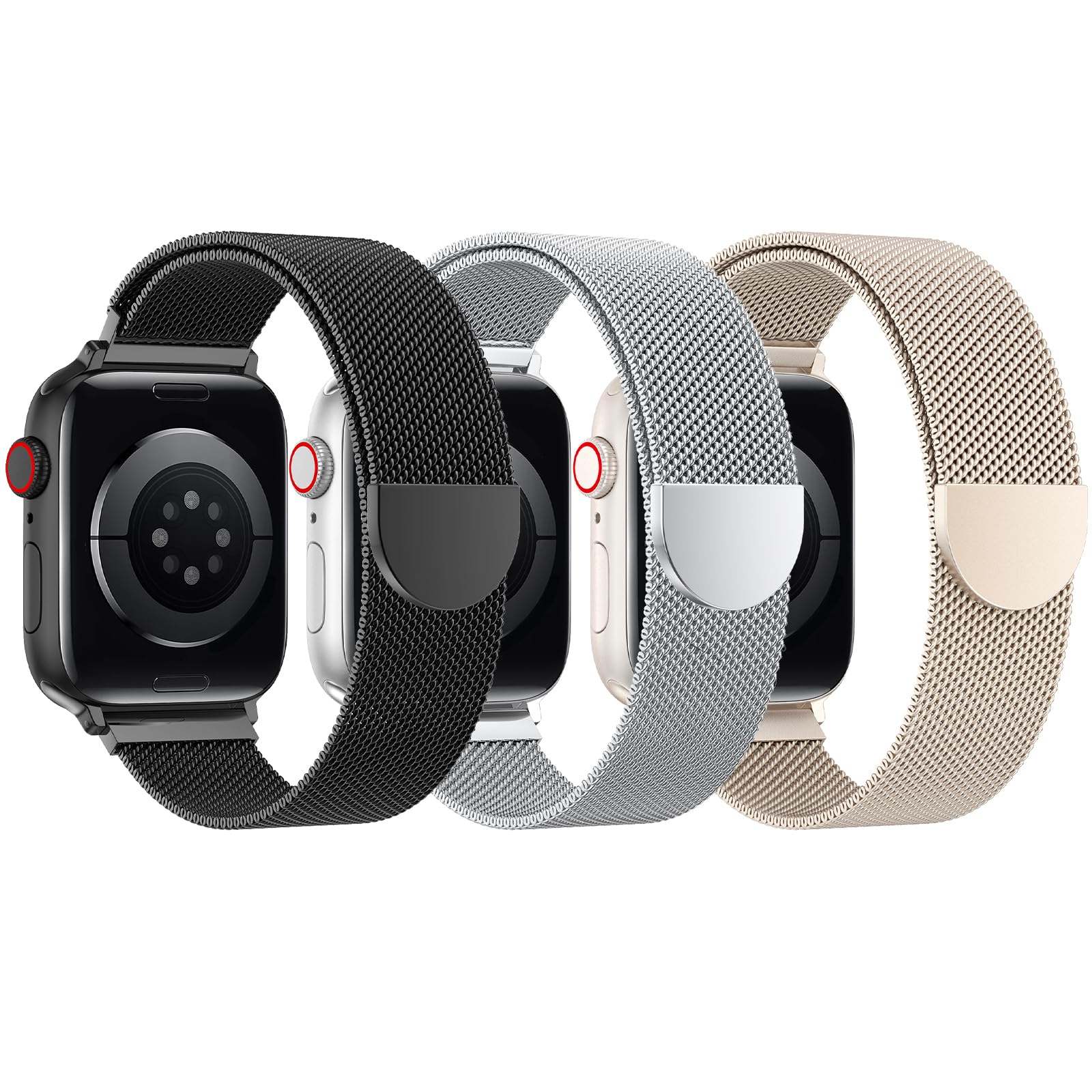 Correa para Apple Watch Band Belongme Mesh Loop Acero Inoxidable 3 Piezas - Venta Internacional