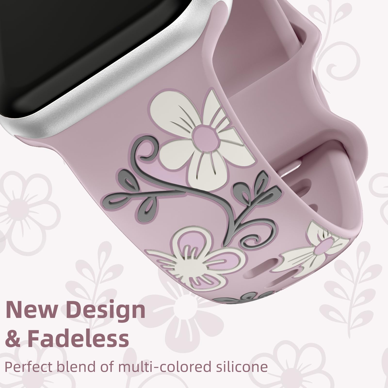 Foto 6 pulgar | Correa de Reloj Witzon Floral Silicone para Apple 41 mm 40 mm 38 mm - Venta Internacional