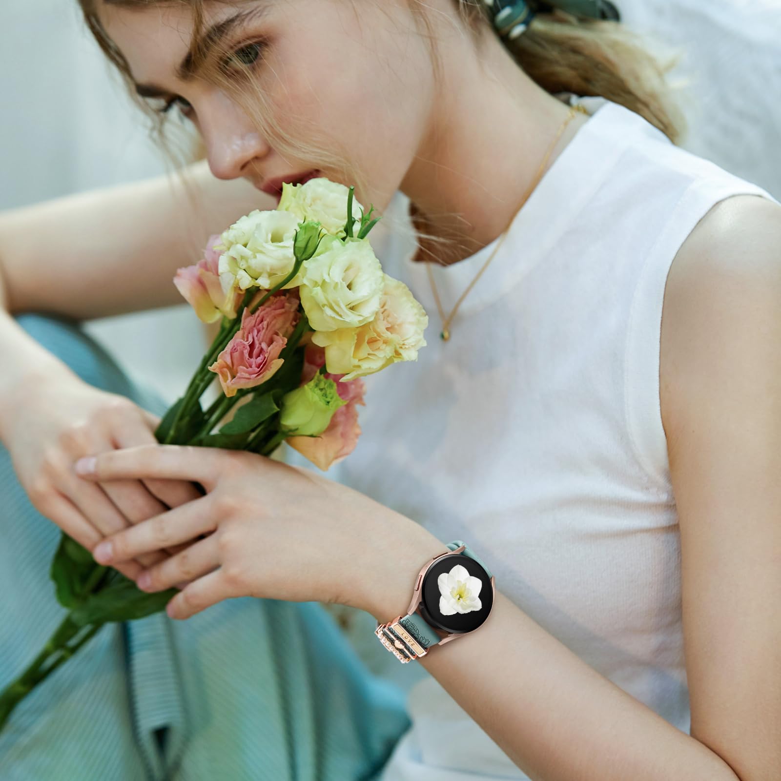 Foto 2 | Correa de Reloj Daqin Grabada con Flores- Venta Internacional