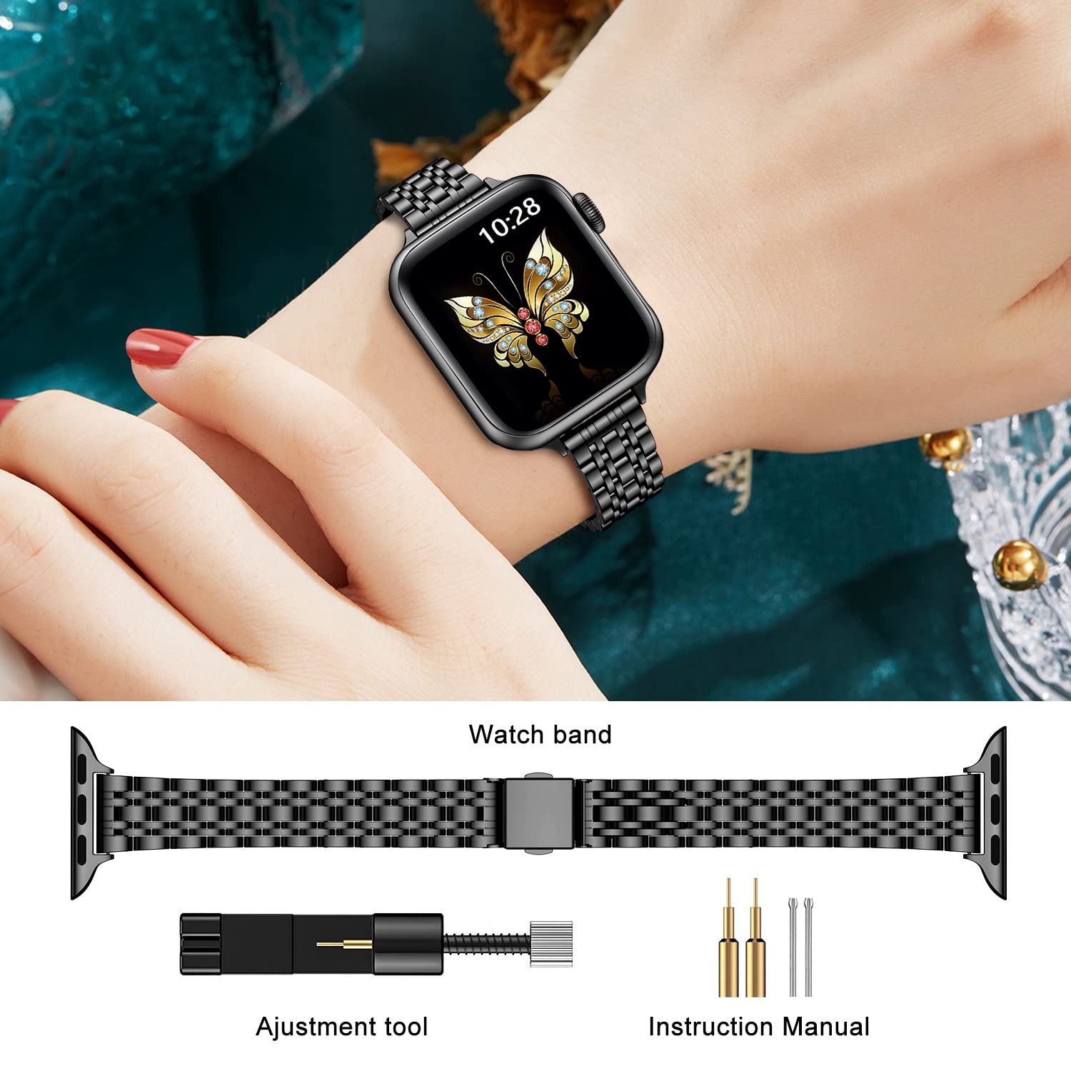 Foto 5 pulgar | Correa de Metal Miohhr para Apple Watch - Venta Internacional