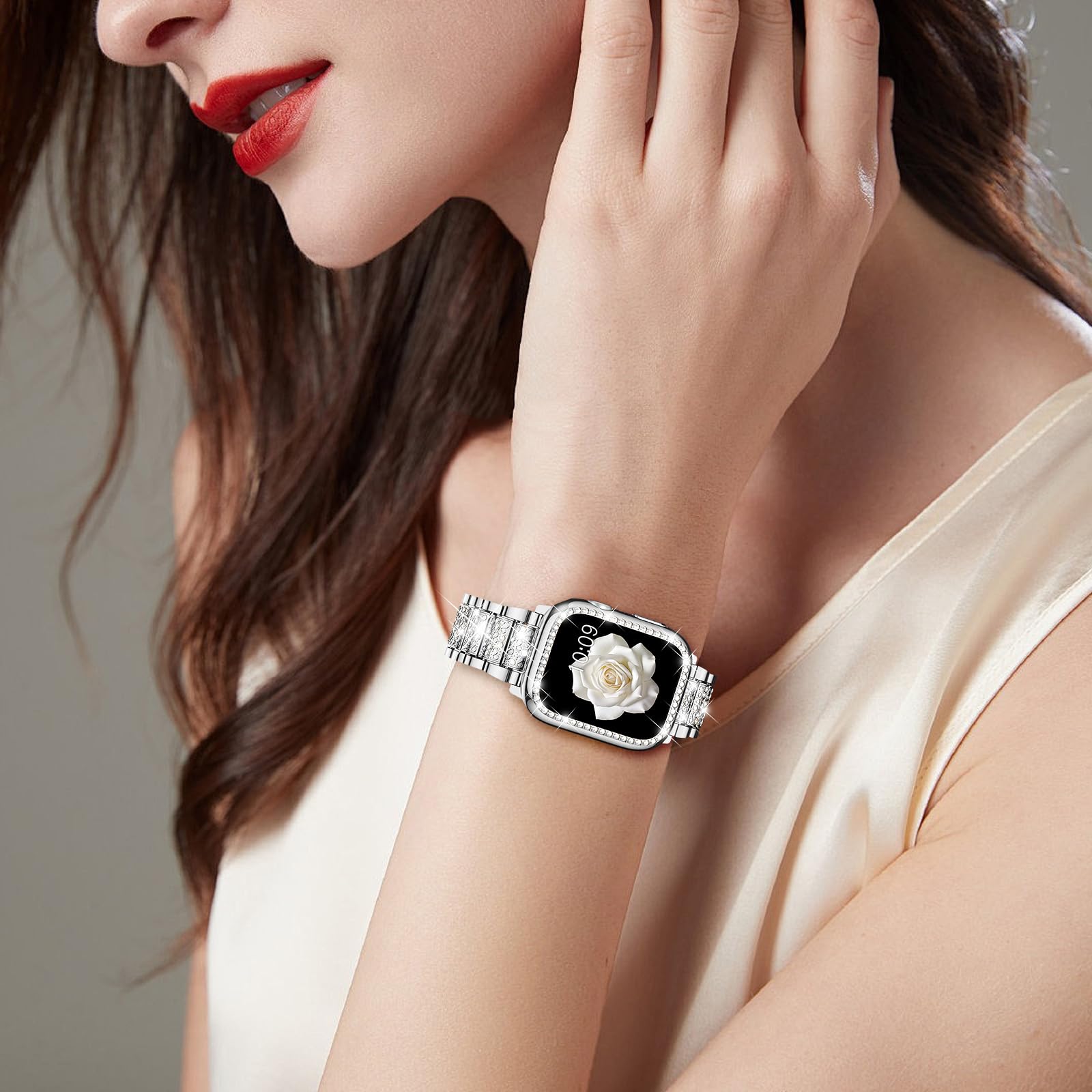 Foto 4 pulgar | Correa De Reloj Mosonio Compatible Con Apple De 40 Mm Con Funda Para Mujer - Venta Internacional.