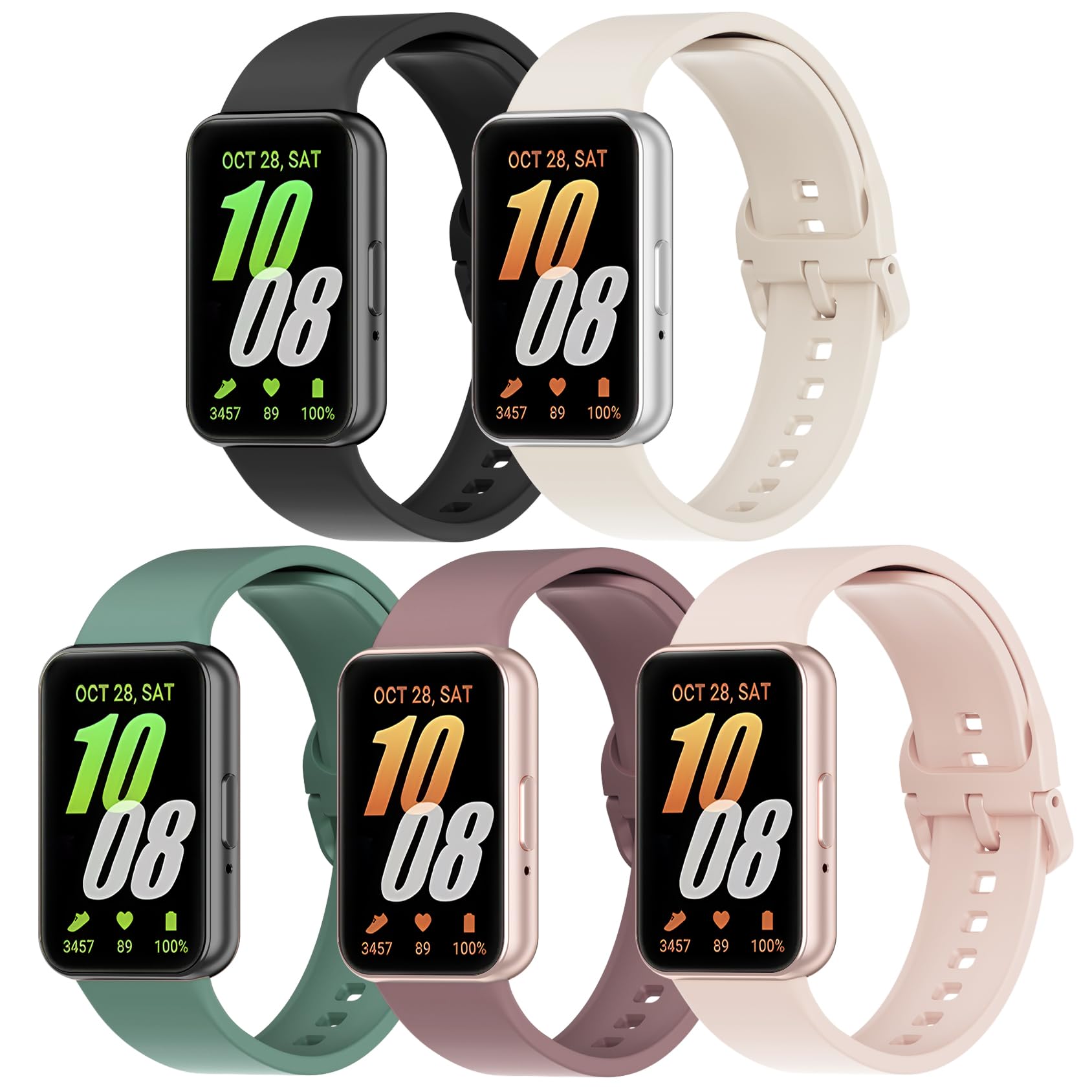Foto 1 | Paquete De 5 Correas De Silicona Compatibles Con Samsung Galaxy Fit 3 - Venta Internacional.