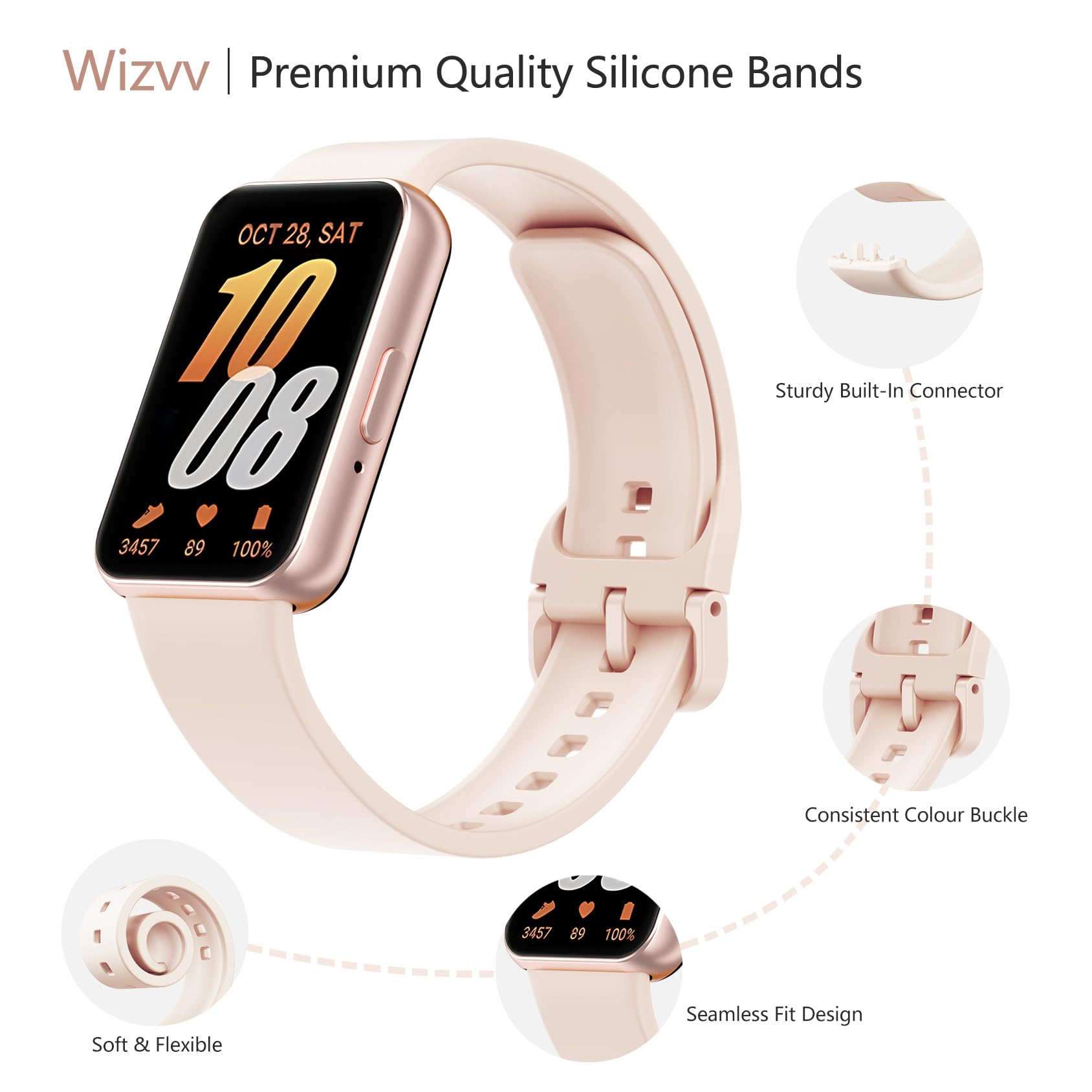 Foto 2 | Paquete De 5 Correas De Silicona Compatibles Con Samsung Galaxy Fit 3 - Venta Internacional.