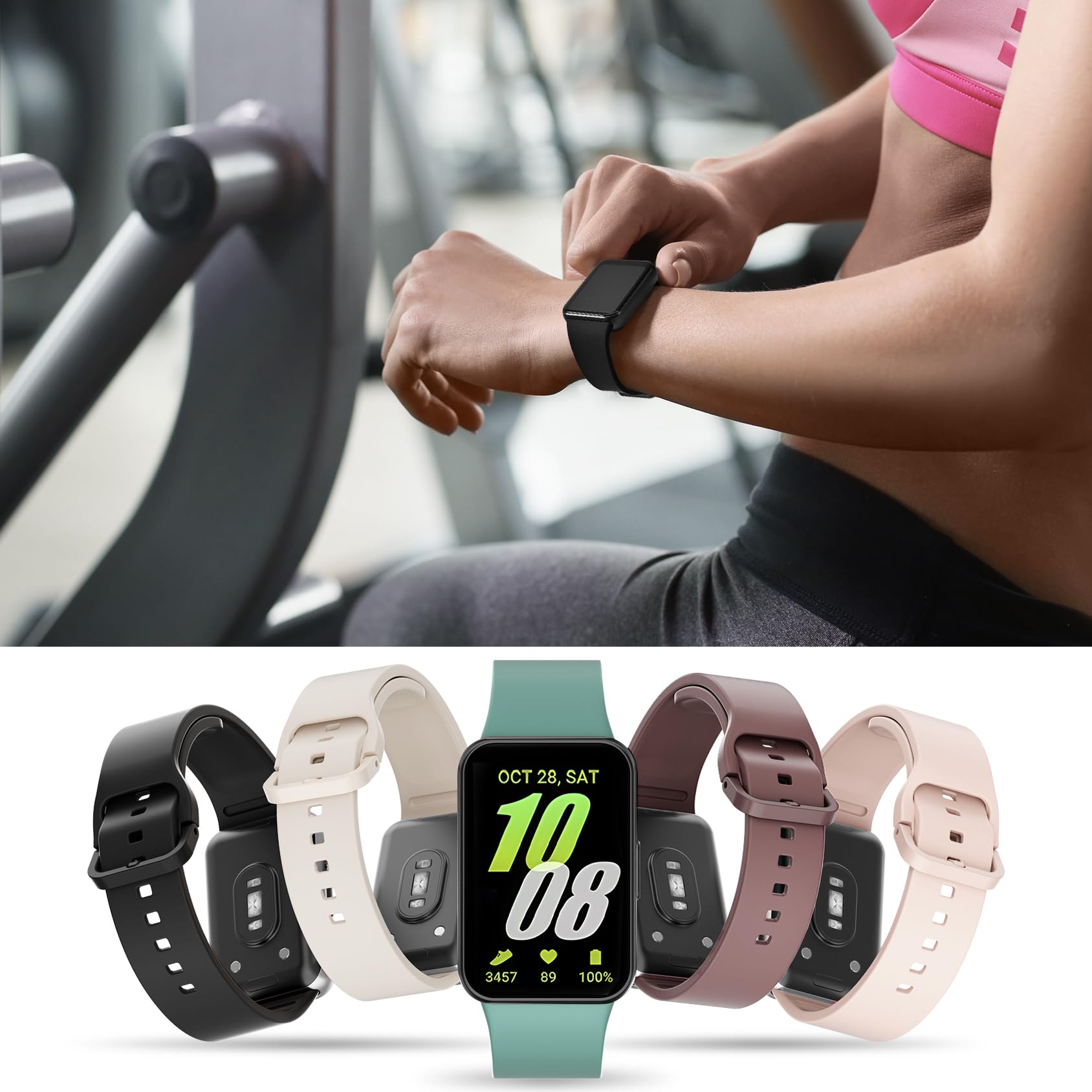 Foto 6 | Paquete De 5 Correas De Silicona Compatibles Con Samsung Galaxy Fit 3 - Venta Internacional.