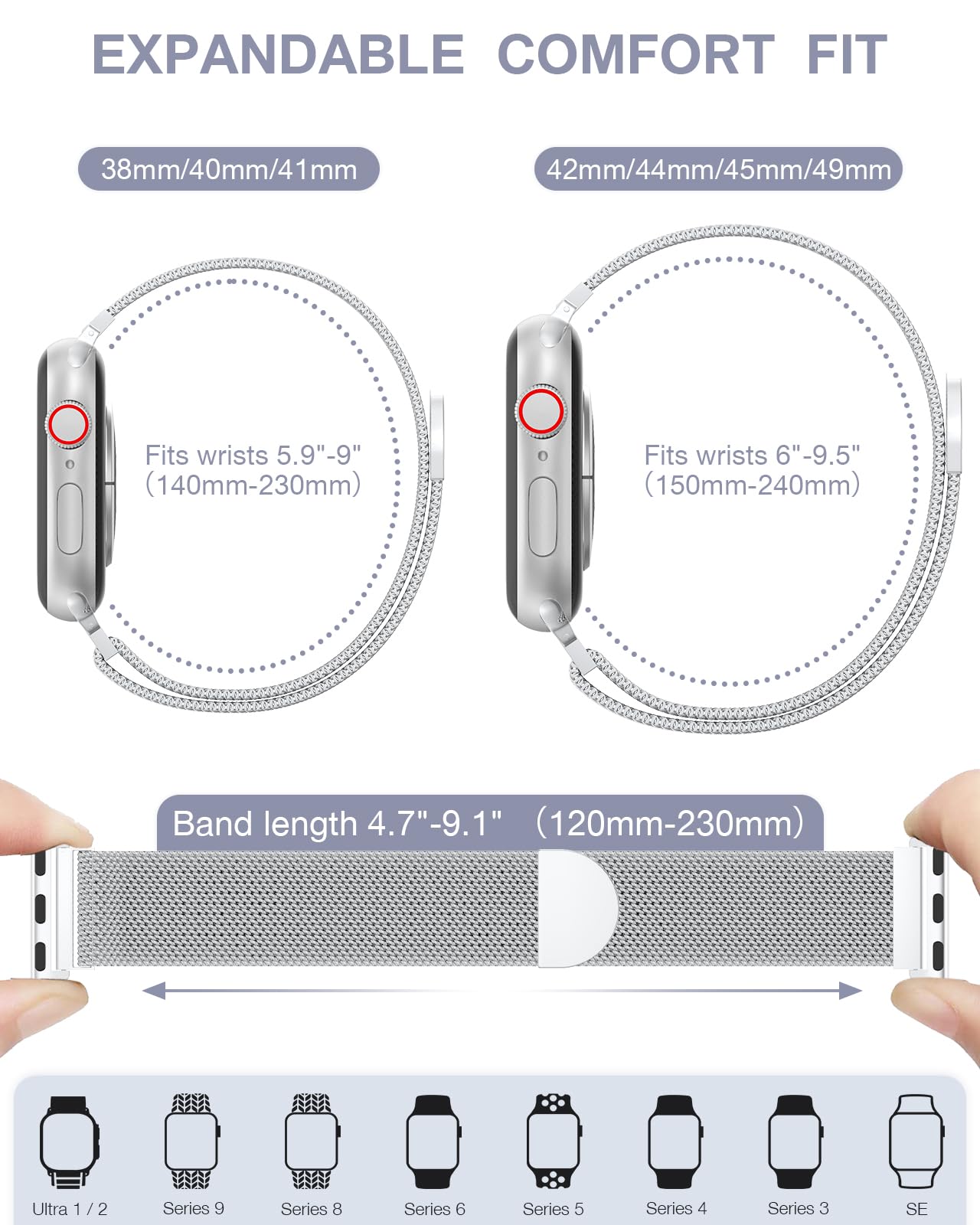 Foto 6 pulgar | Correa De Reloj Brg De Acero Inoxidable Con Asa Para Apple De 38 A 49 Mm - Venta Internacional.