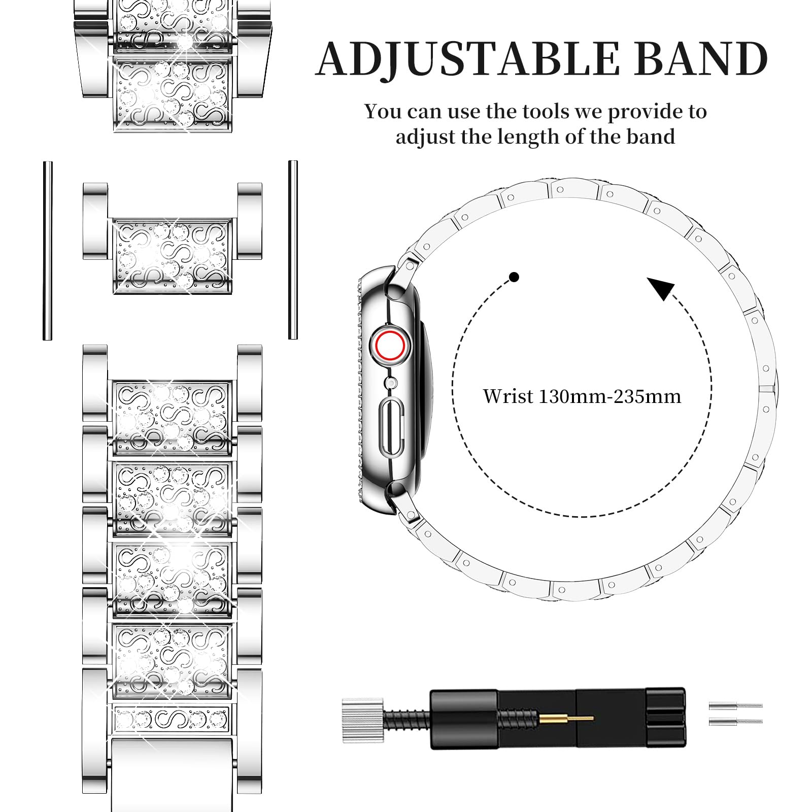 Foto 7 pulgar | Correa De Reloj Mosonio Compatible Con Apple Series 9/8/7 De 41 Mm - Venta Internacional.