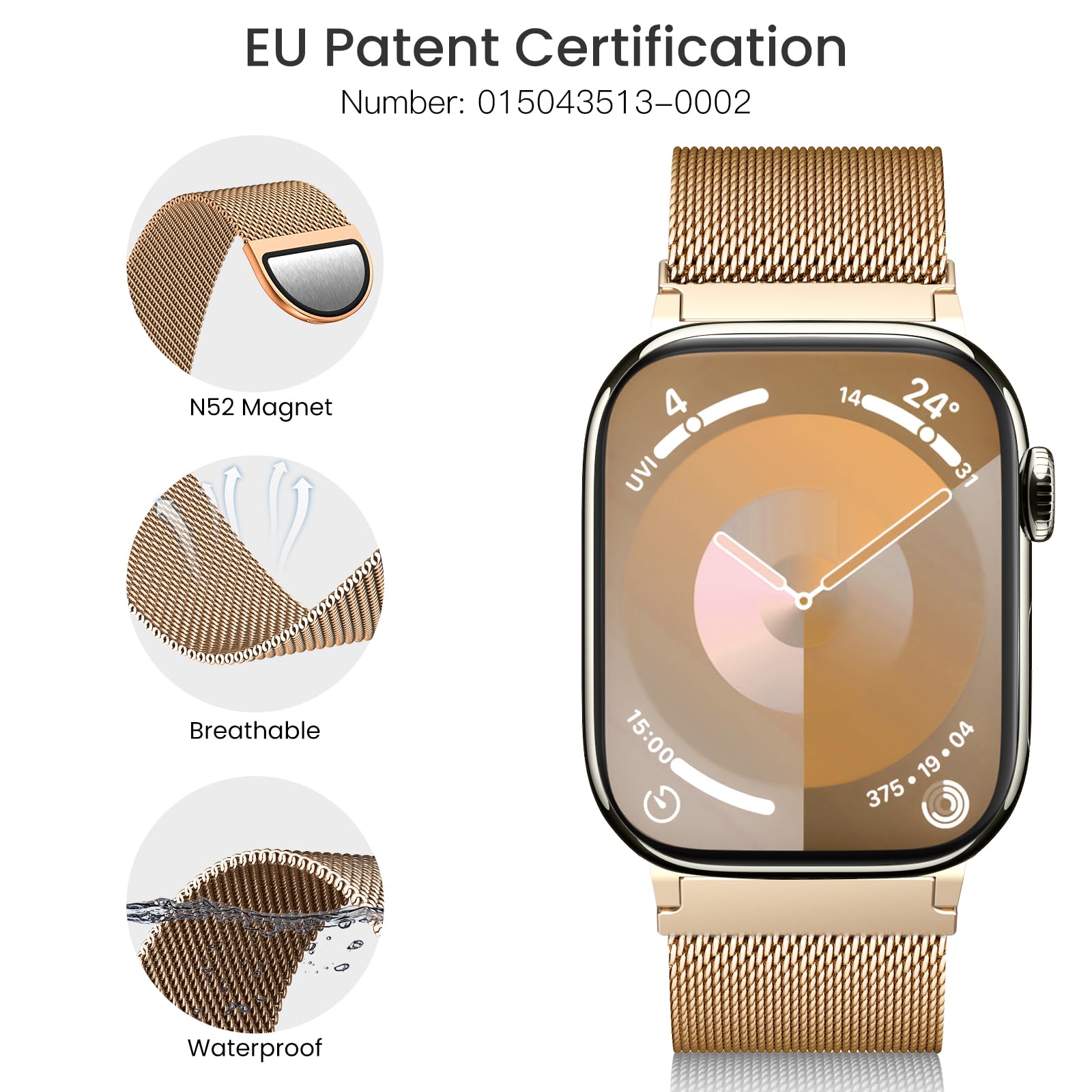 Foto 4 pulgar | Correa Wanliss Metal Milanese Loop para Apple Watch - Venta Internacional