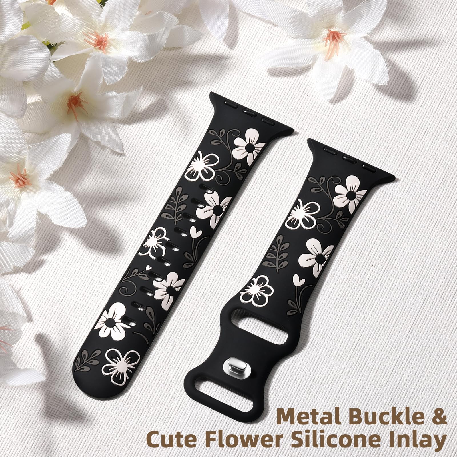 Foto 6 pulgar | Correa de Reloj Witzon Cute Flower de Silicona para Apple 42 mm y 44 mm - Venta Internacional