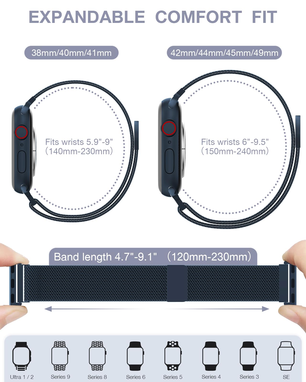 Foto 6 pulgar | Correa Brg Milanese Loop Acero Inoxidable para Apple - Venta Internacional